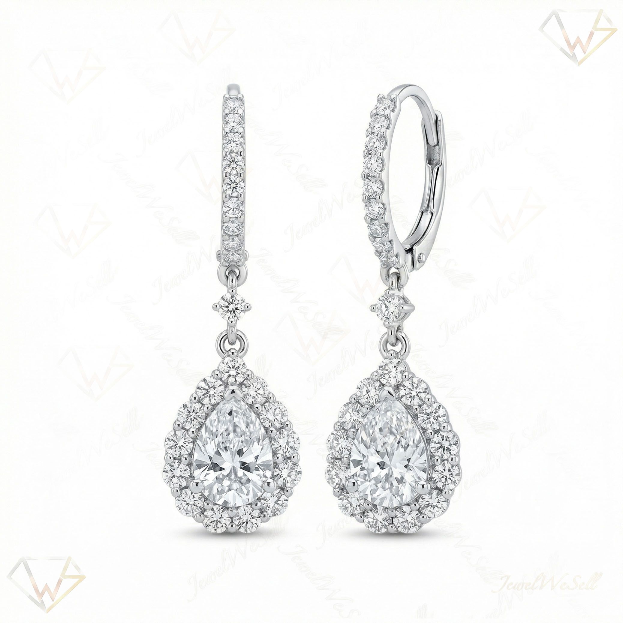 3.90 ct EF VS Moissanite Drop Earrings in 925 Sterling Silver 301055