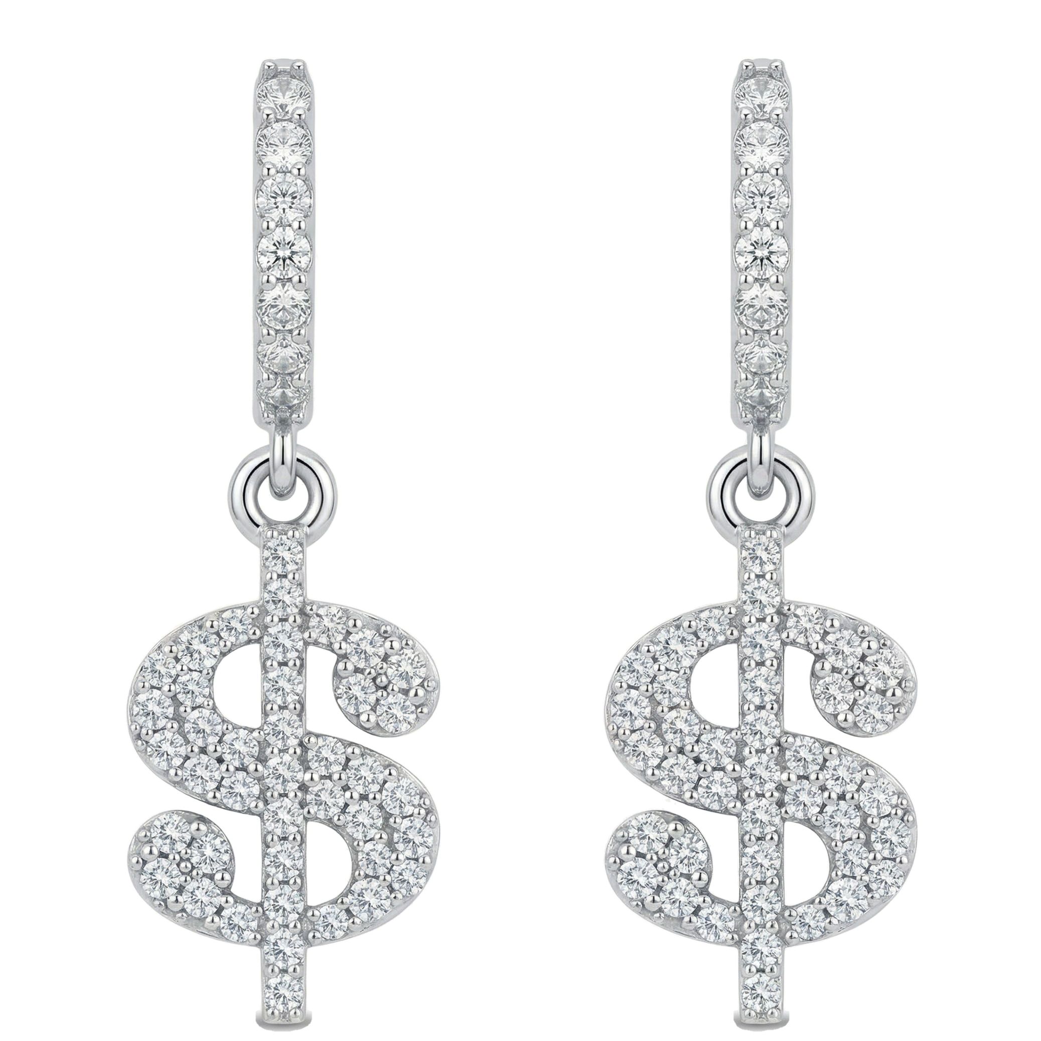 1.00 ct EF VS Moissanite Dollar Earrings in 925 Sterling Silver 301086