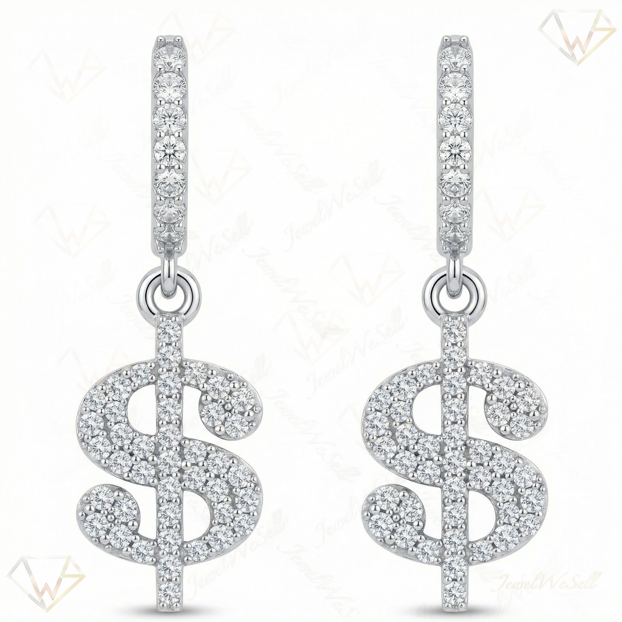 1.00 ct EF VS Lab Grown DIamond Dollar Earrings in 10k White Gold 301086