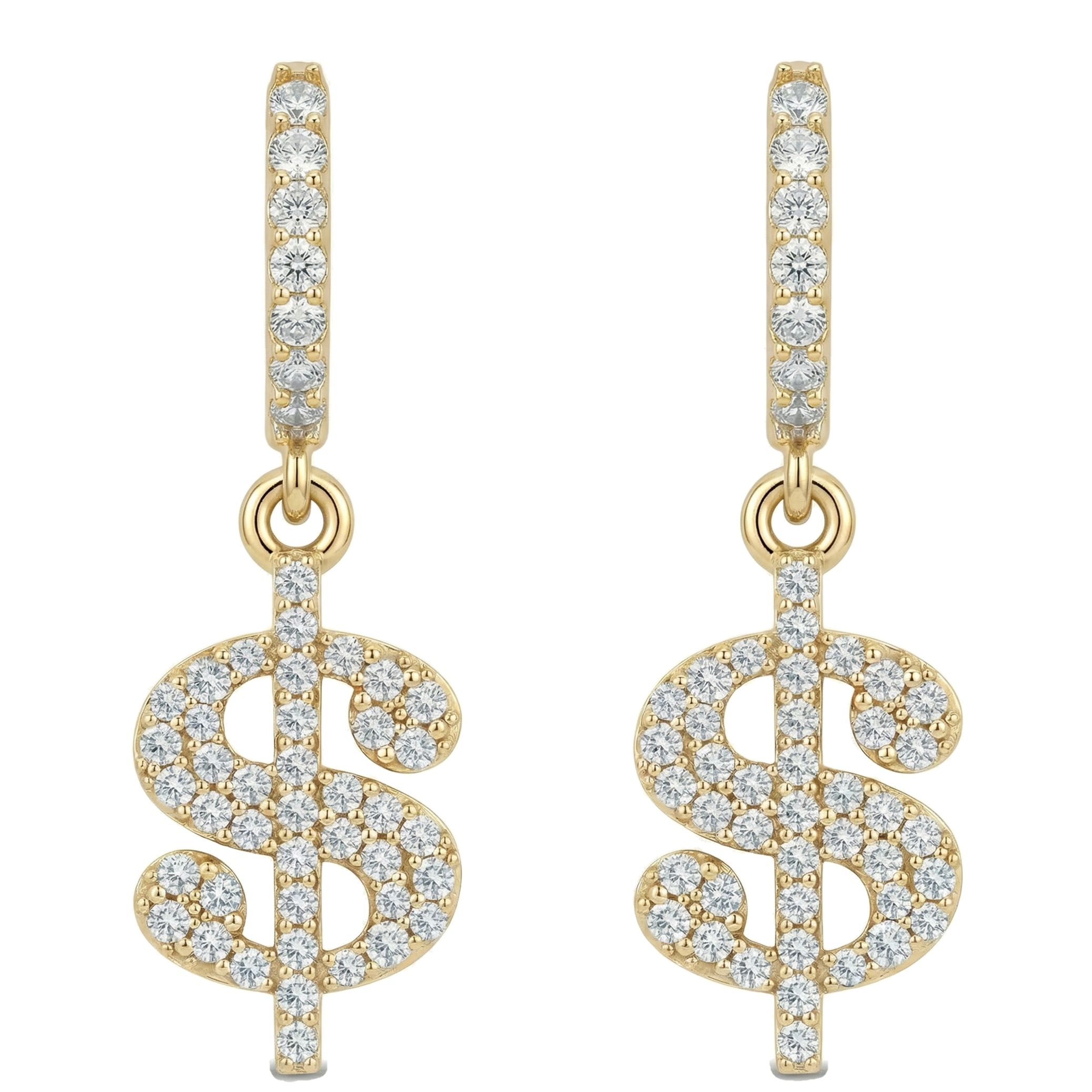 1.00 ct EF VS Lab Grown DIamond Dollar Earrings in 10k Yellow Gold 301086
