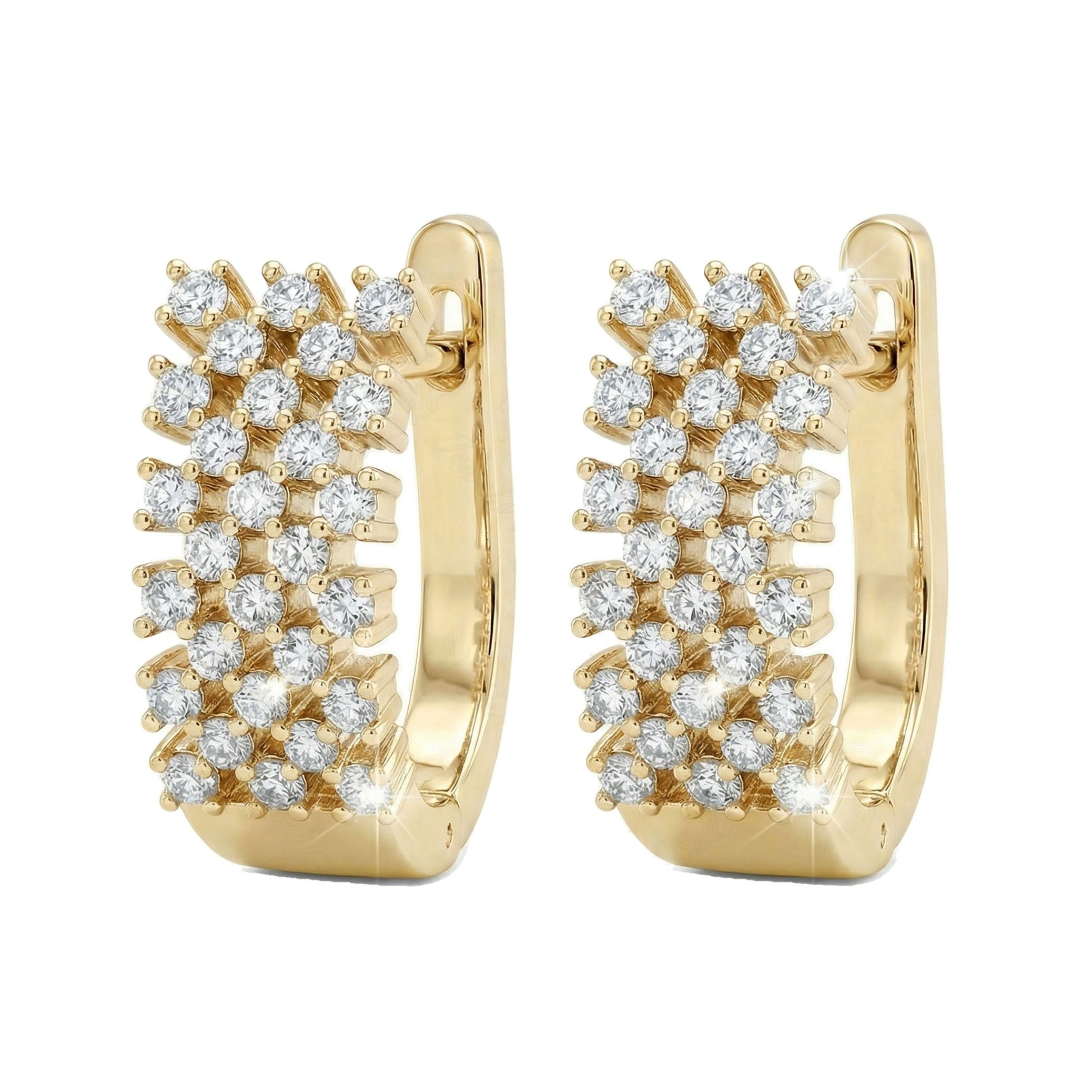 0.75 ct EF VS Lab Grown DIamond Huggies Earrings in 10k Yellow Gold 301109