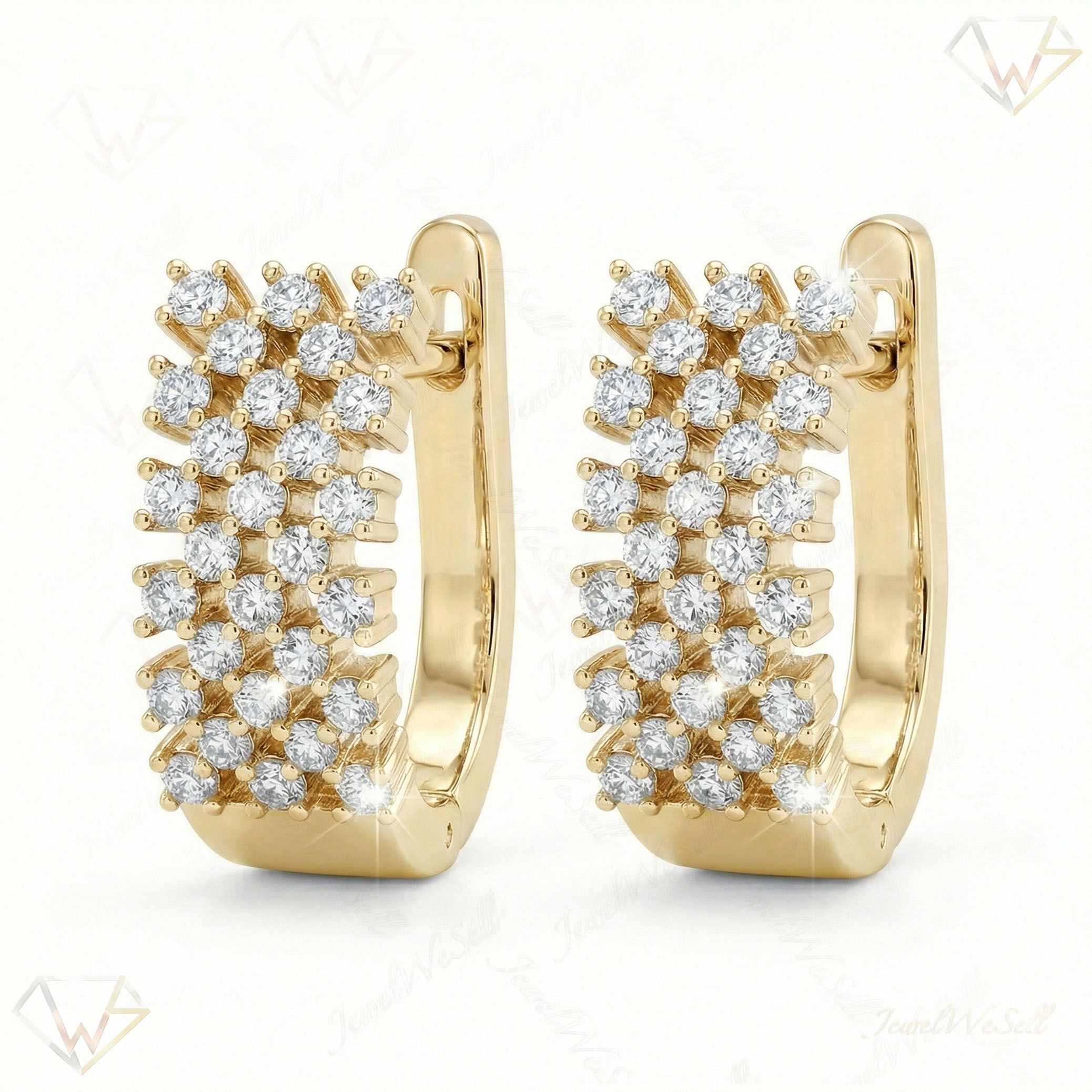 0.75 ct EF VS Lab Grown DIamond Huggies Earrings in 14k Yellow Gold 301109