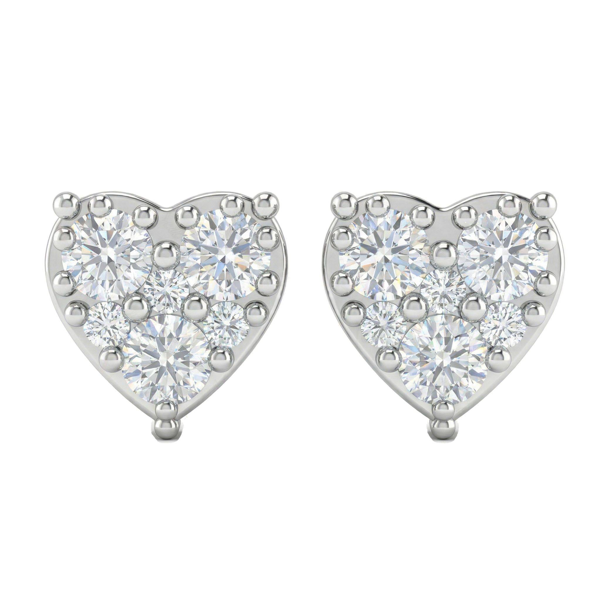 1.10 ct EF VS Moissanite Cluster Earrings in 925 Sterling Silver 301135