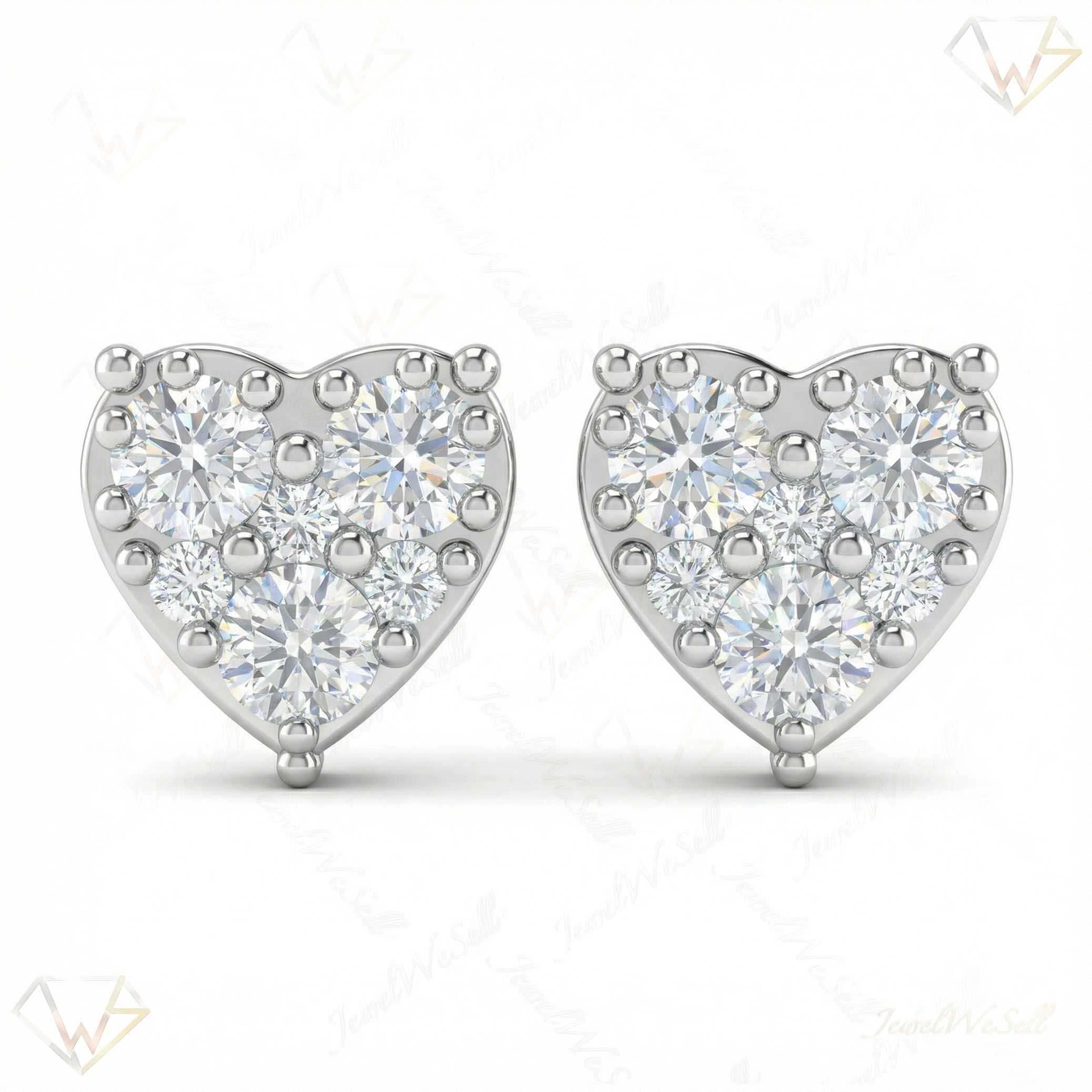 2.30 ct EF VS Moissanite Cluster Earrings in 925 Sterling Silver 301135