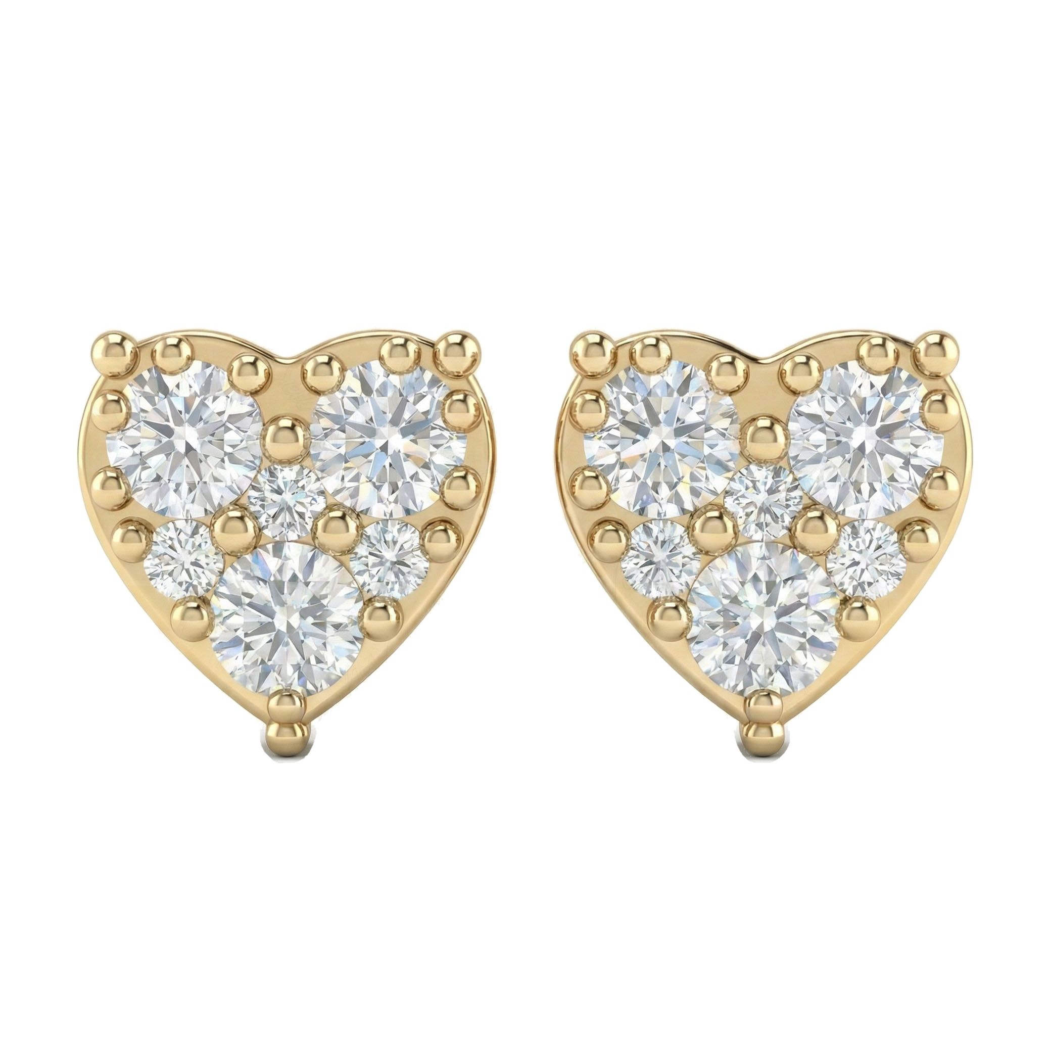 2.30 ct EF VS Lab Grown DIamond Cluster Earrings in 10k Yellow Gold 301135