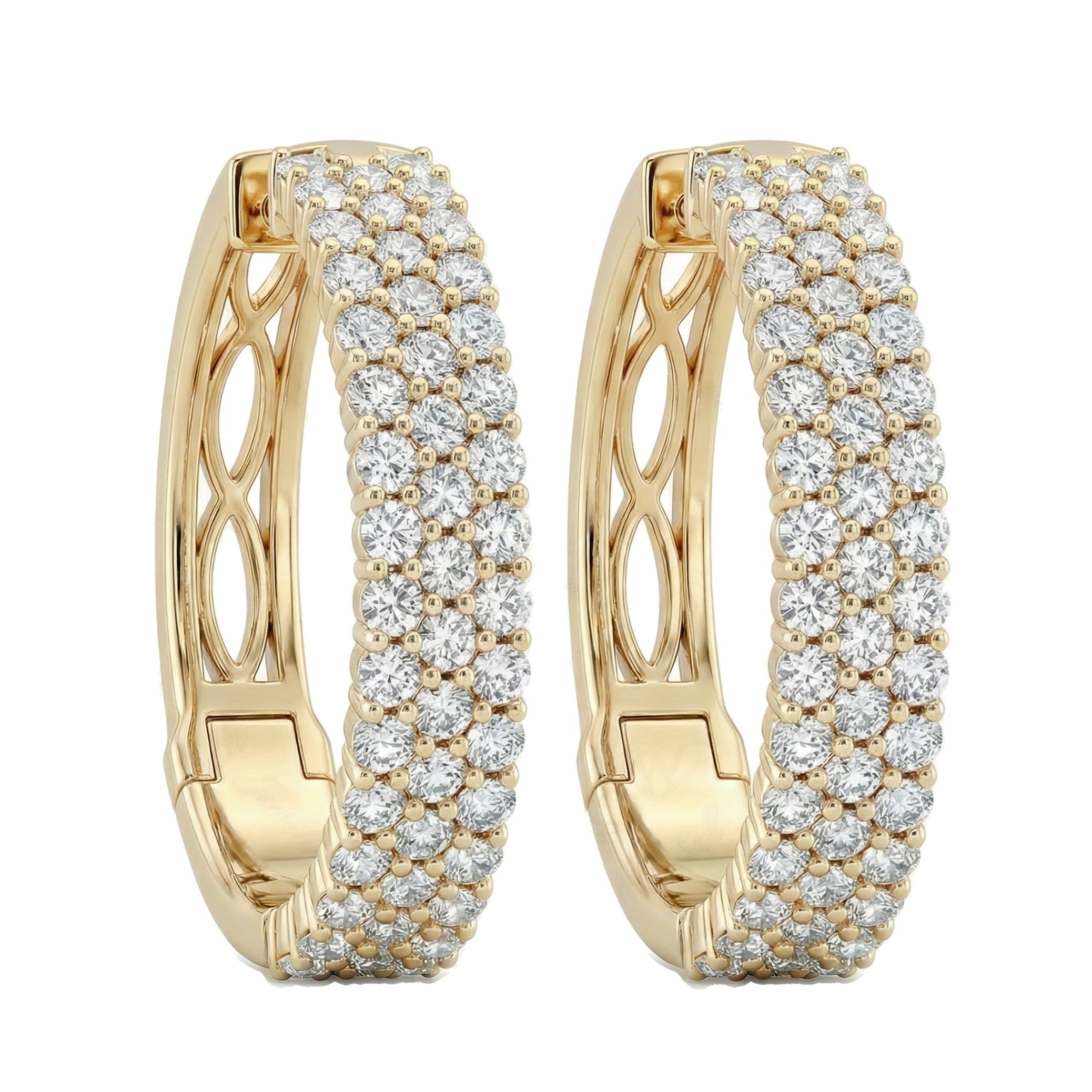 4.90 ct EF VS Lab Grown DIamond Hoops Earrings in 10k Yellow Gold 301144