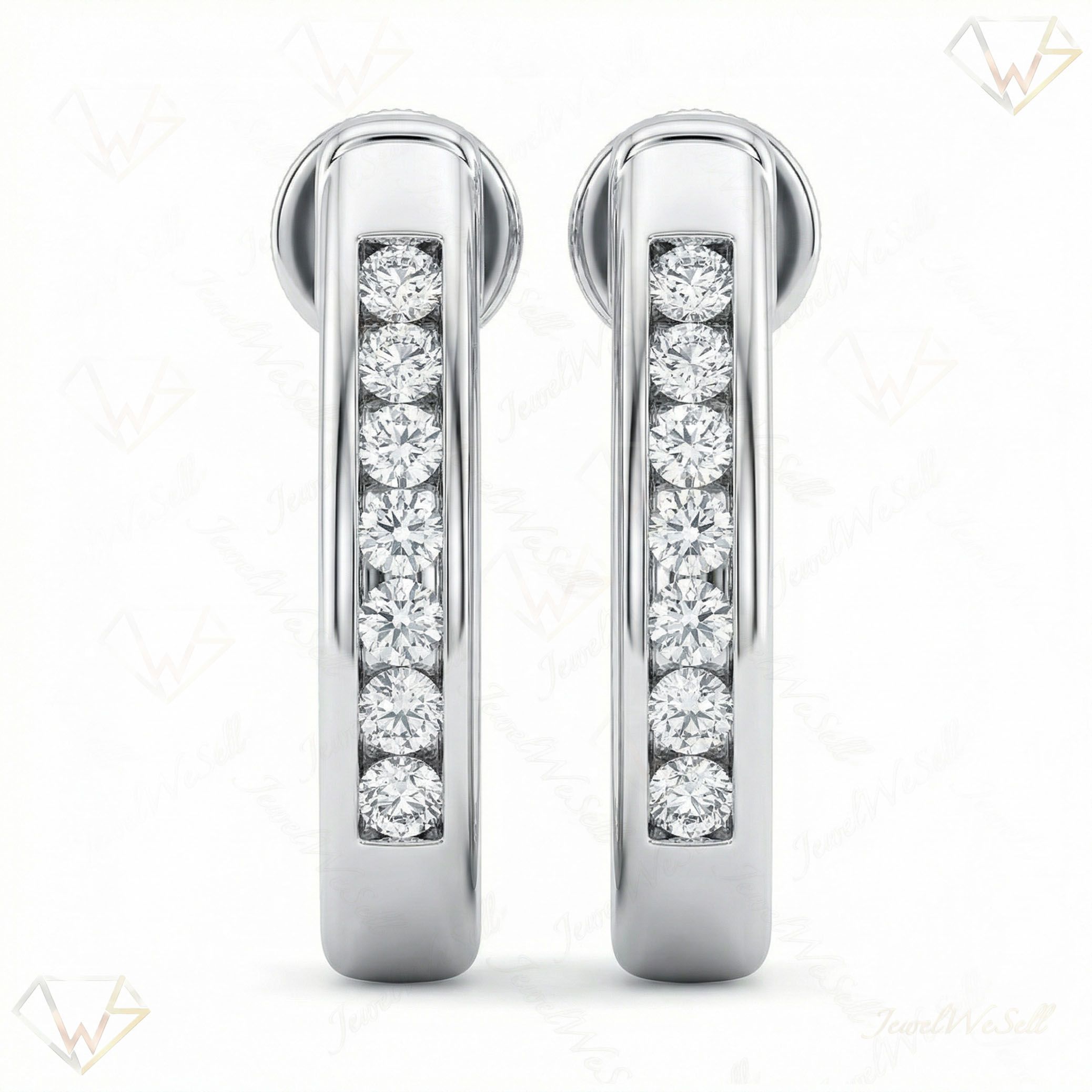 1.00 ct EF VS Moissanite Fancy Earrings in 925 Sterling Silver 301153
