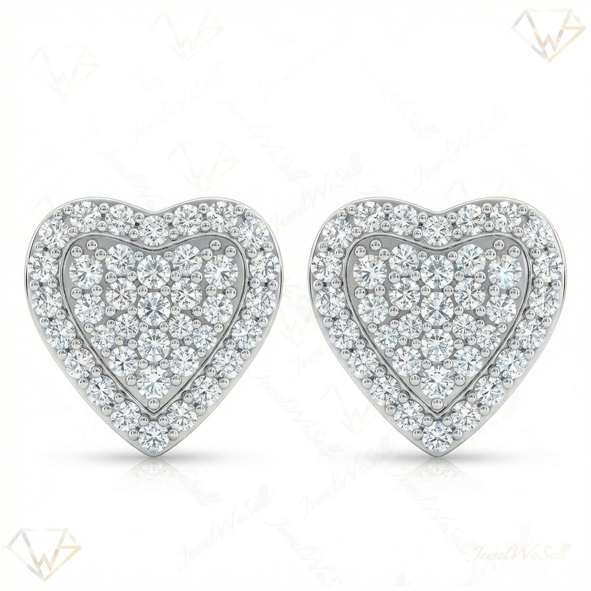 0.50 ct EF VS Lab Grown DIamond Micropave Earrings in 10k White Gold 301189