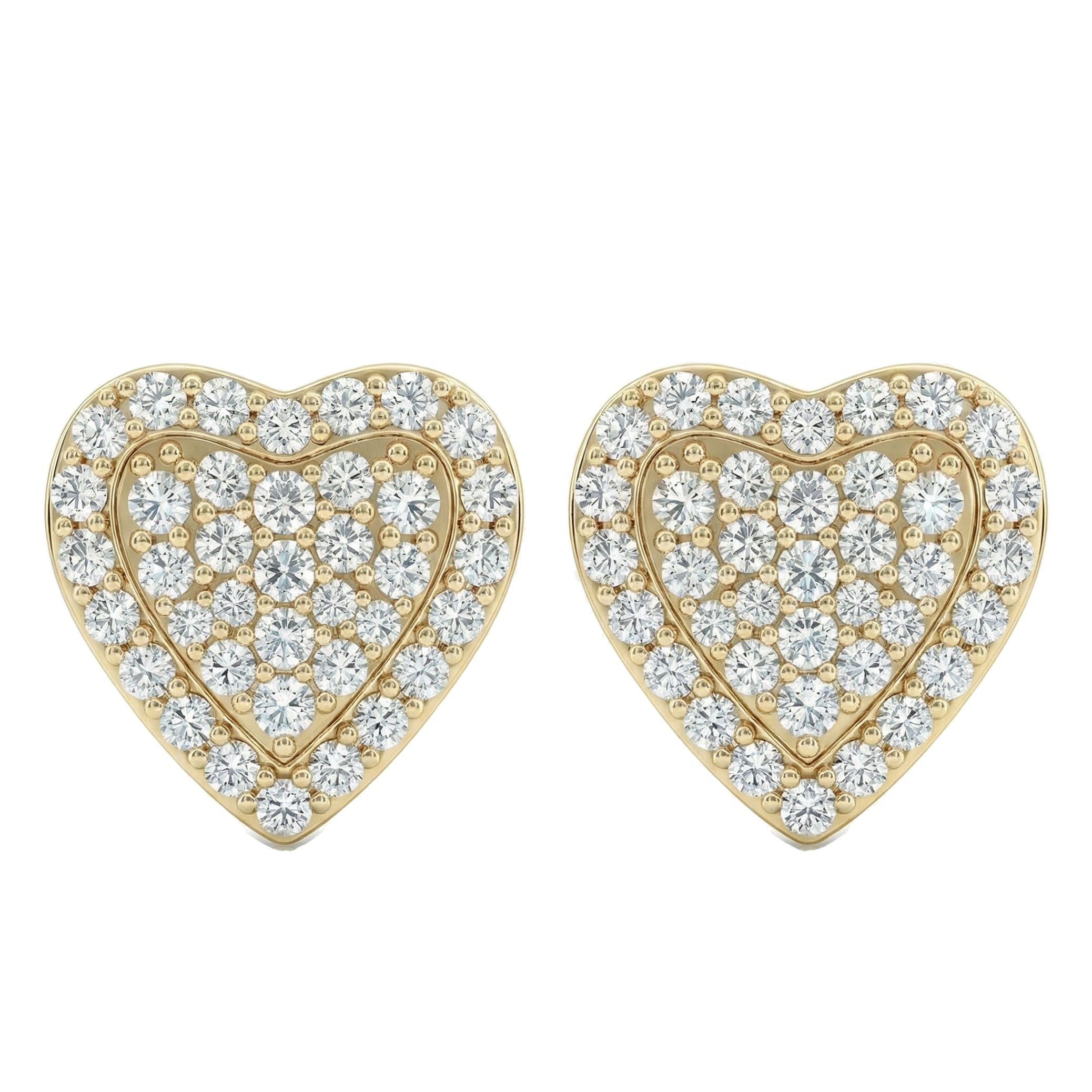 0.50 ct EF VS Lab Grown DIamond Micropave Earrings in 10k Yellow Gold 301189