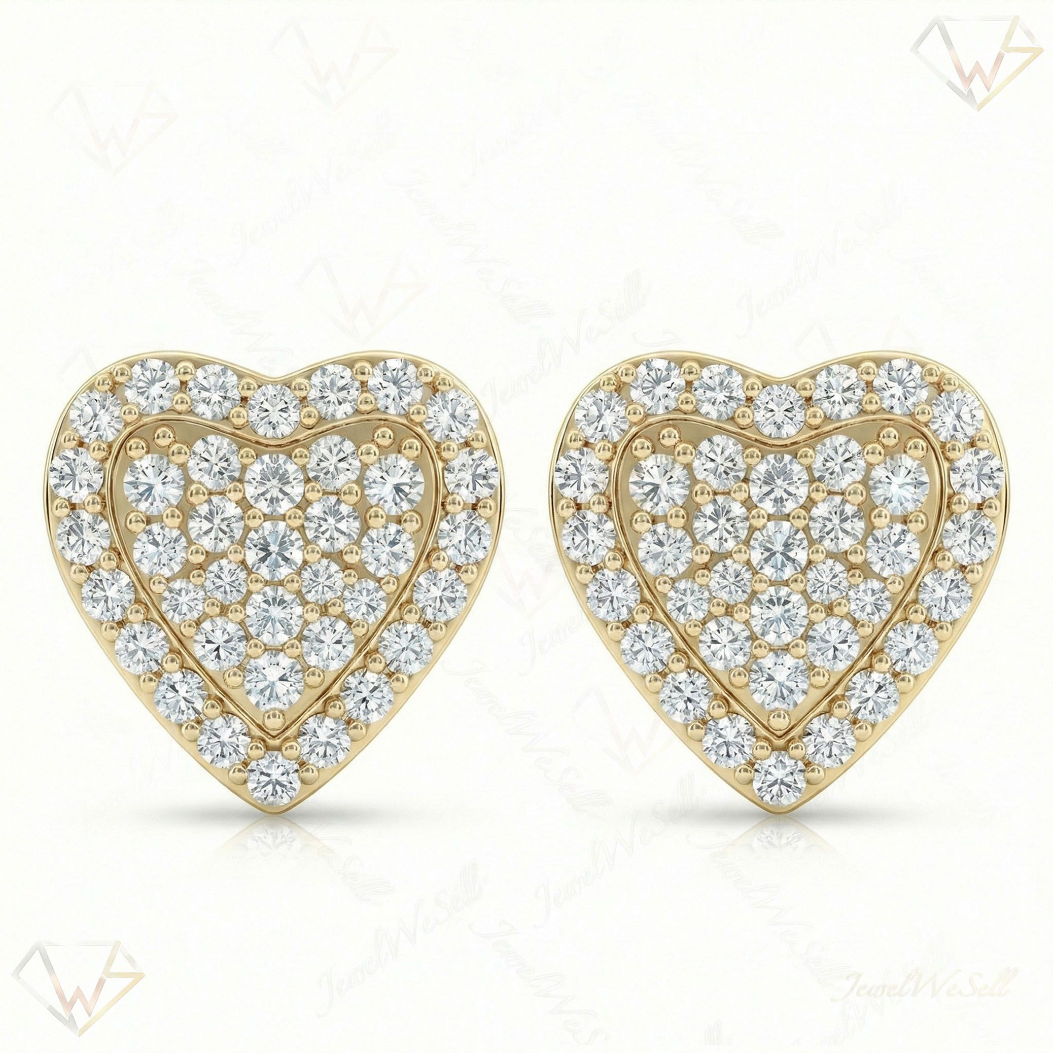 0.50 ct EF VS Lab Grown DIamond Micropave Earrings in 14k Yellow Gold 301189