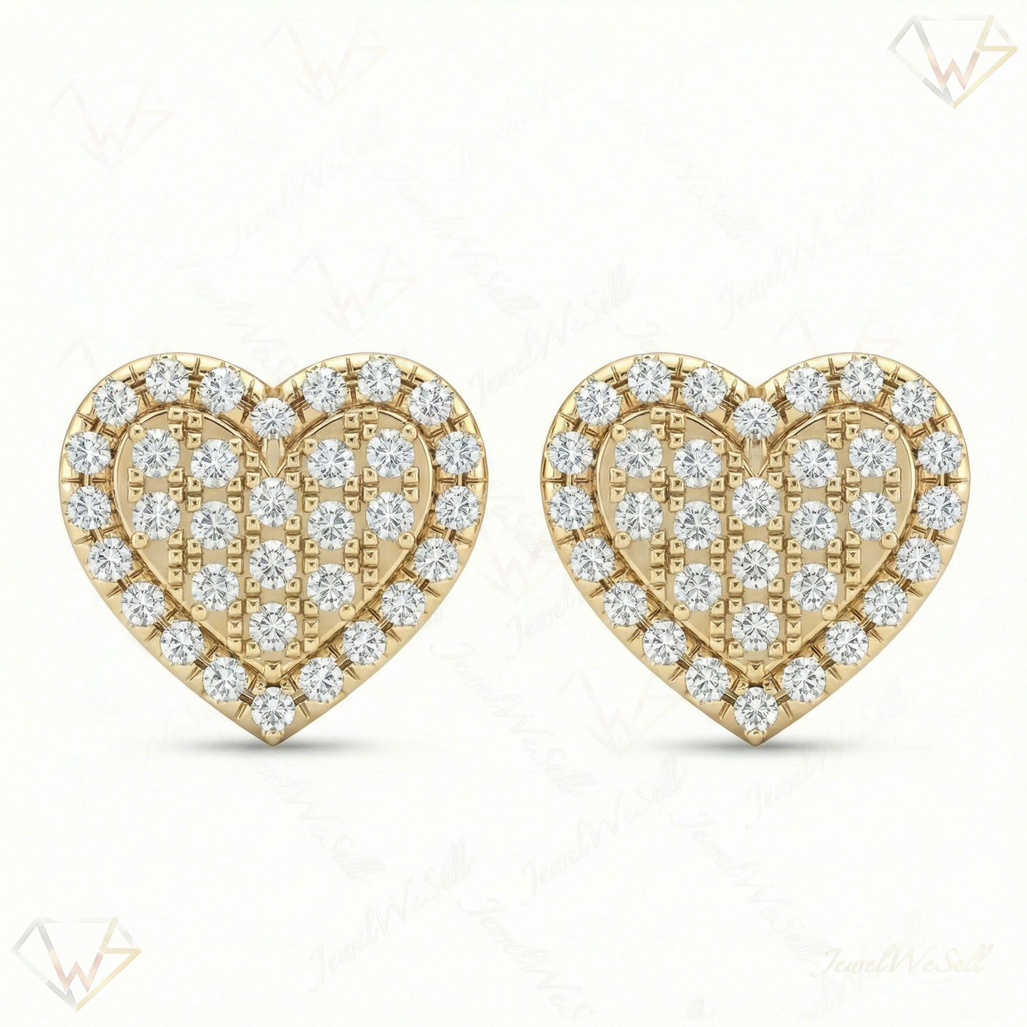 0.30 ct EF VS Lab Grown DIamond Heart Earrings in 14k Yellow Gold 301780