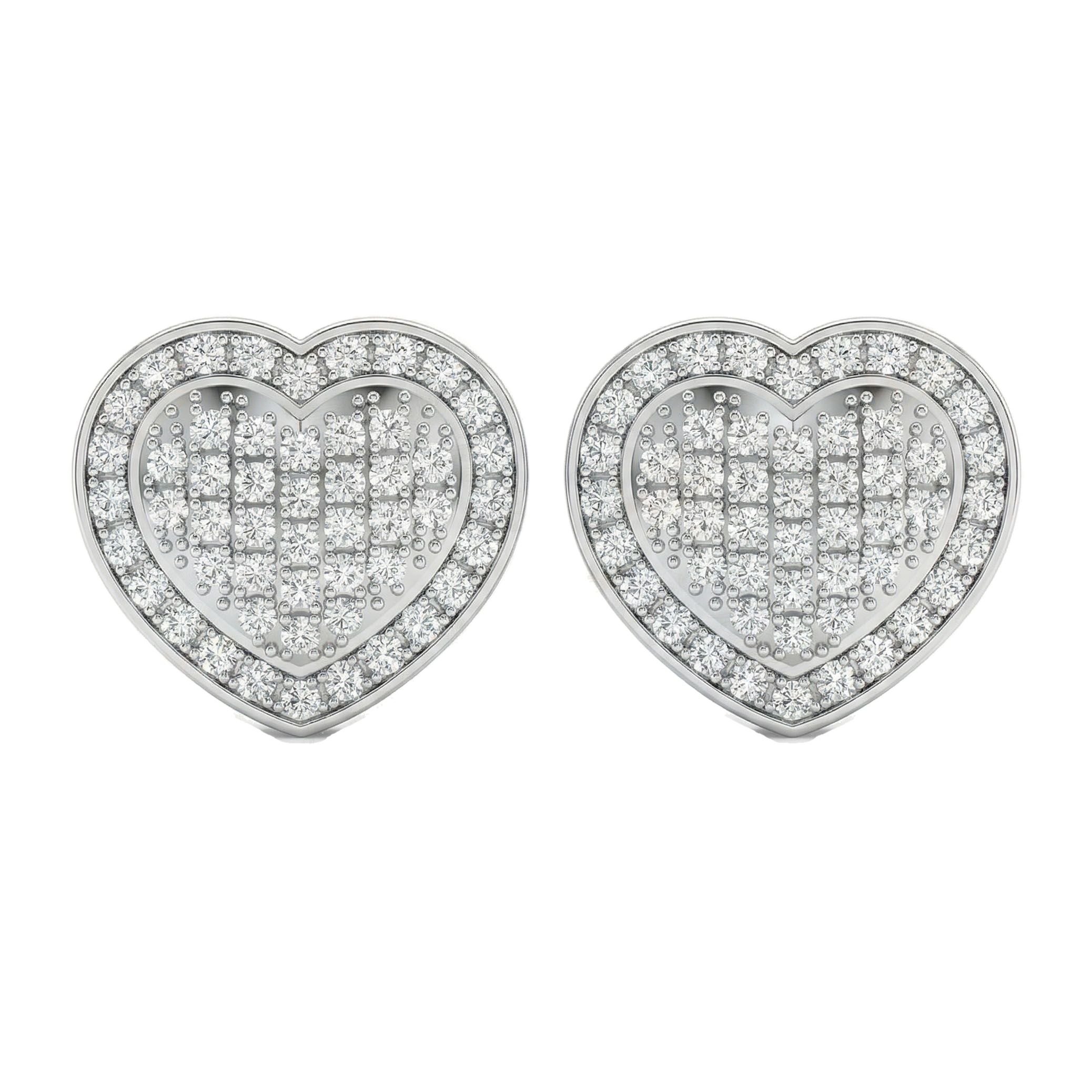 0.70 ct EF VS Lab Grown DIamond Micropave Earrings in 10k White Gold 301827