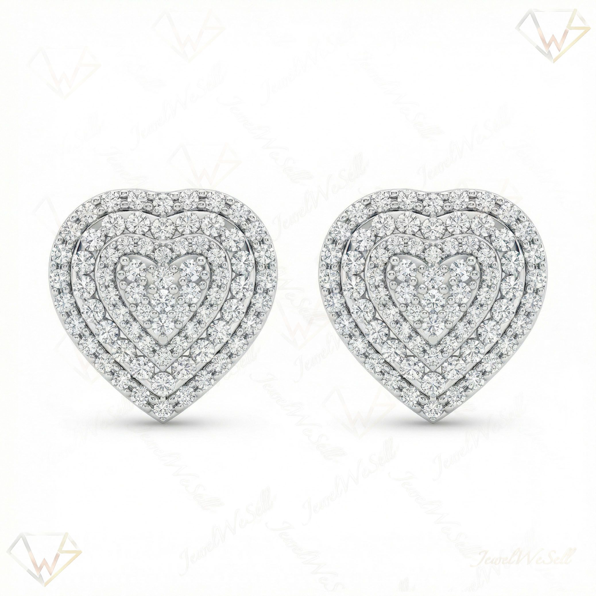 1.20 ct EF VS Moissanite Halo Earrings in 925 Sterling Silver 301830