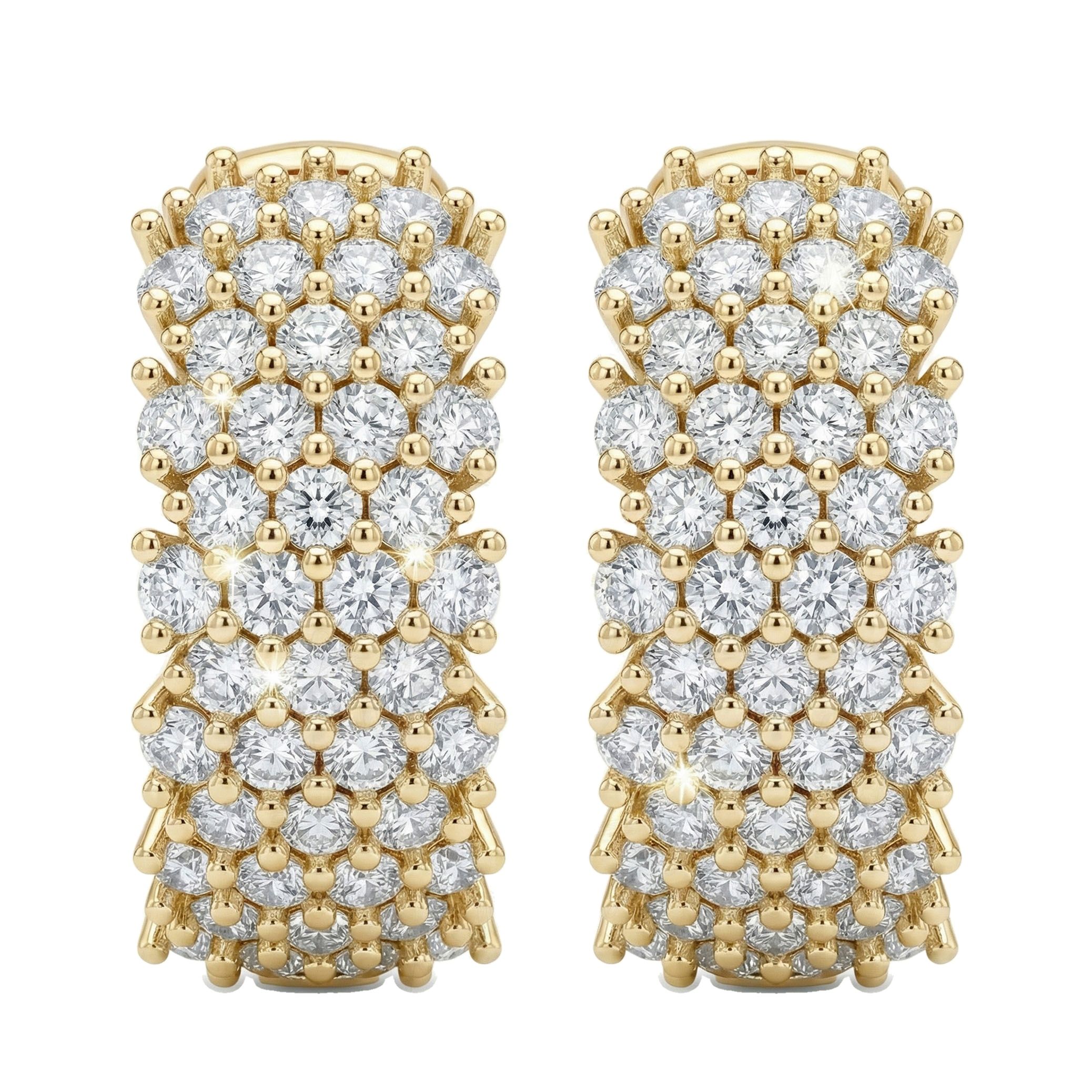 1.35 ct EF VS Lab Grown DIamond Huggies Earrings in 14k Yellow Gold 301838