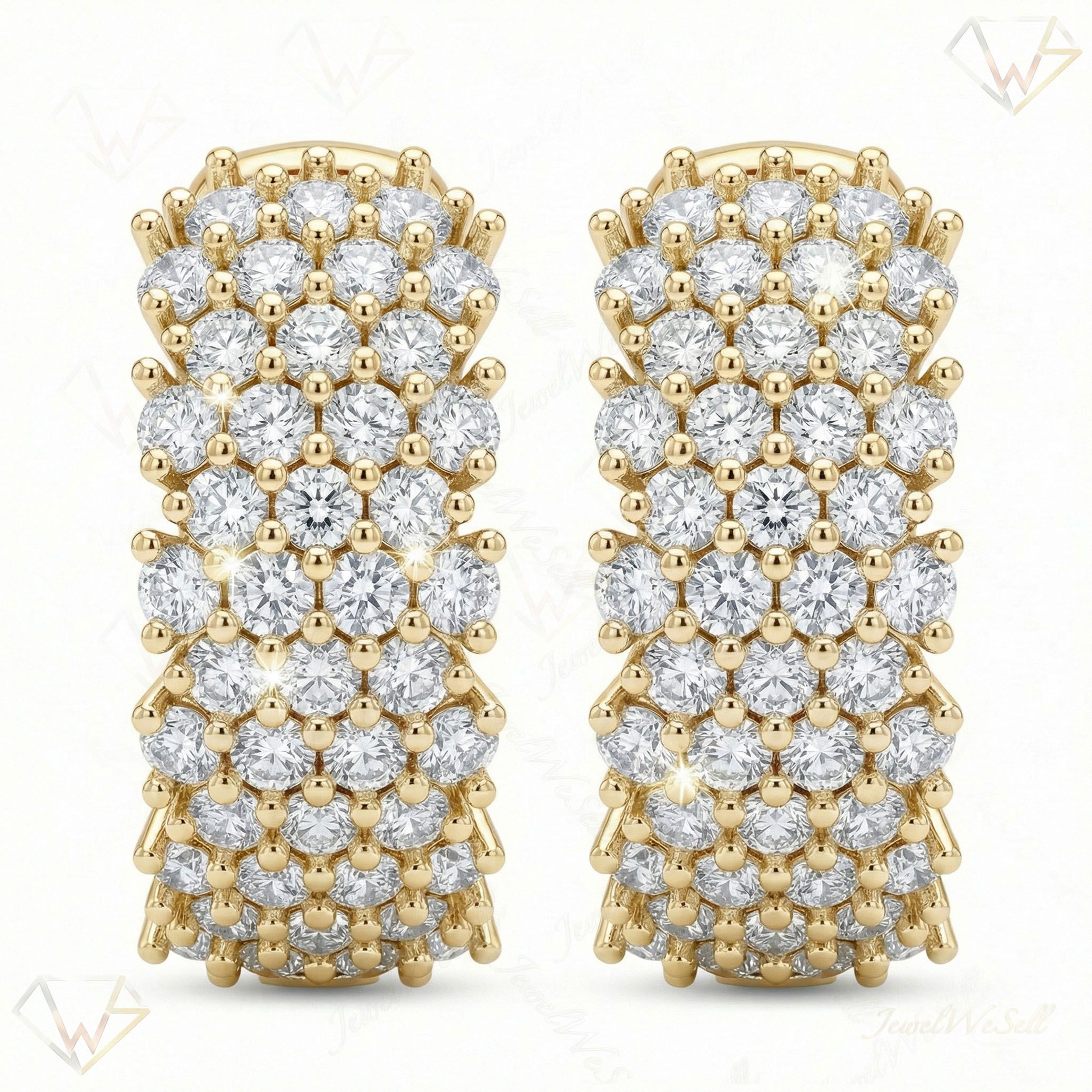 1.35 ct EF VS Lab Grown DIamond Huggies Earrings in 10k Yellow Gold 301838