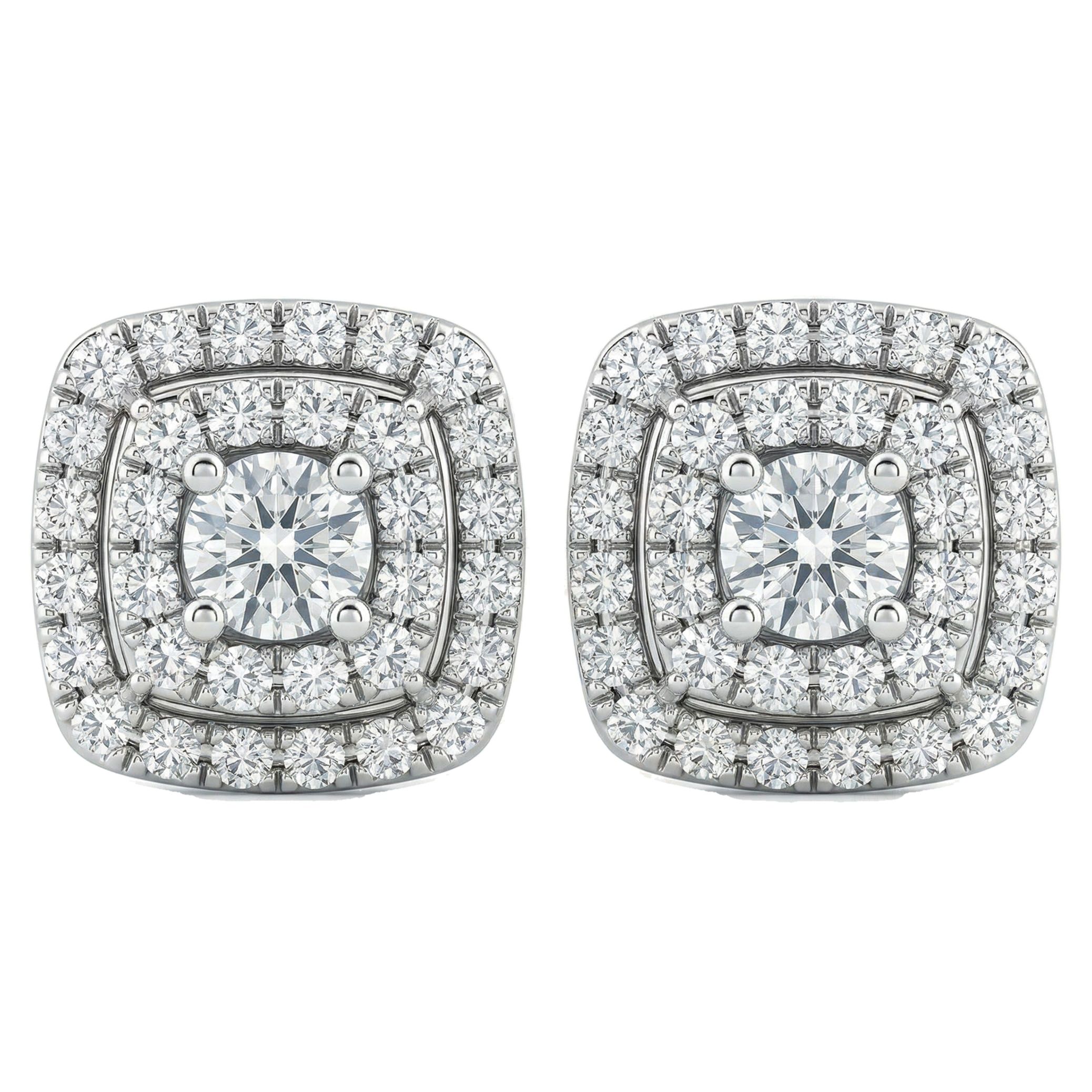 0.40 ct EF VS Moissanite Halo Earrings in 925 Sterling Silver 301845