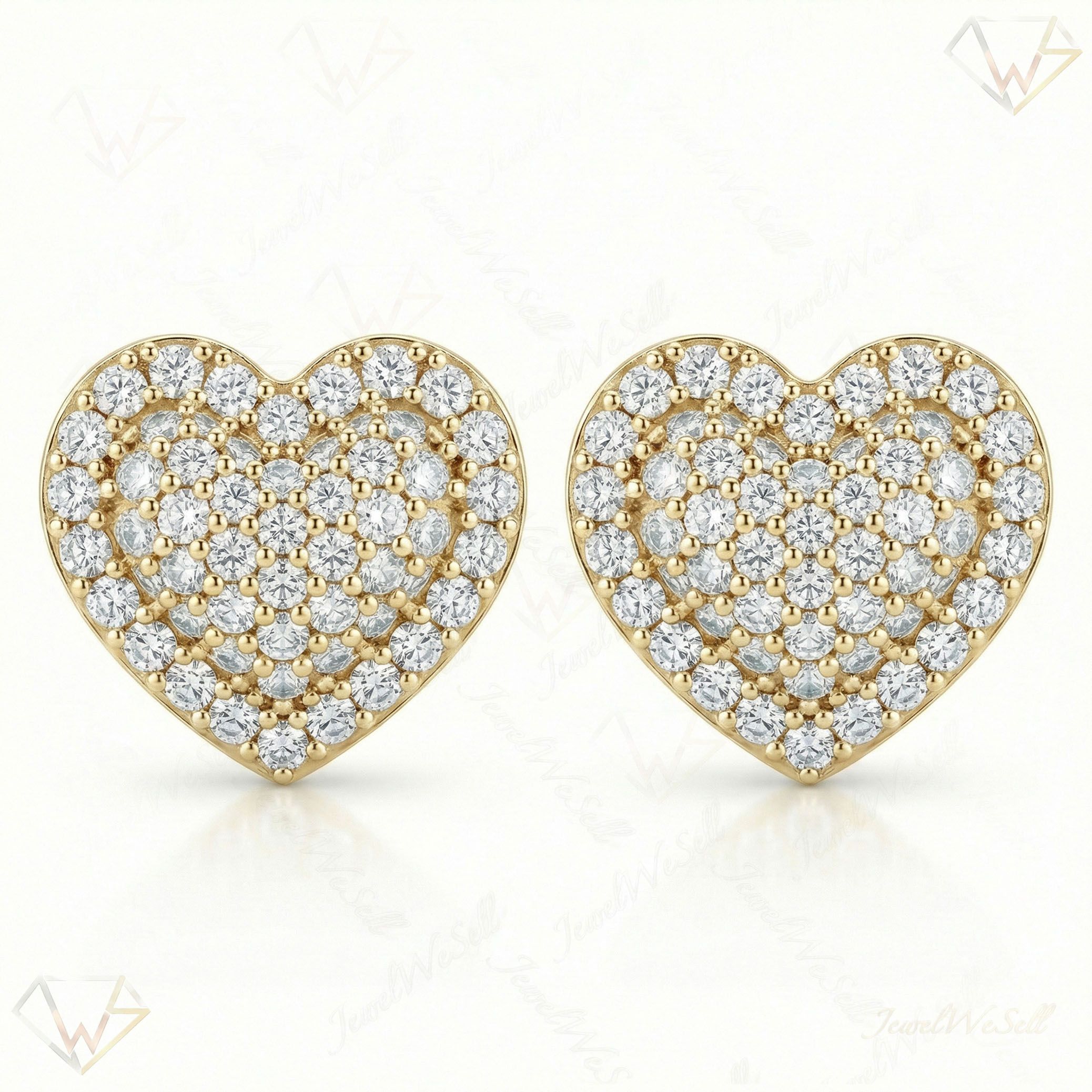 1.15 ct EF VS Lab Grown DIamond Micropave Earrings in 14k Yellow Gold 301871