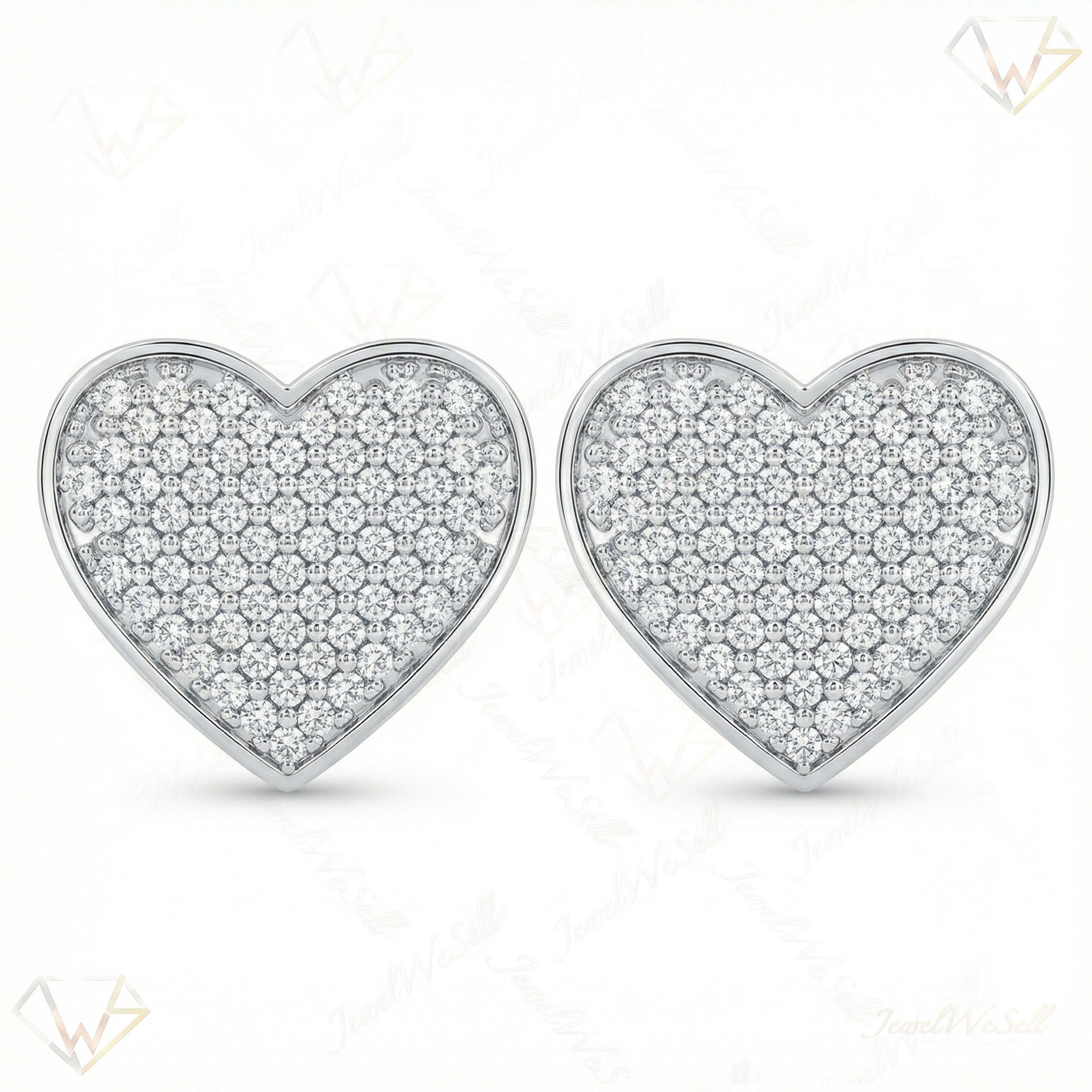 0.60 ct EF VS Moissanite Micropave Earrings in 925 Sterling Silver 301883