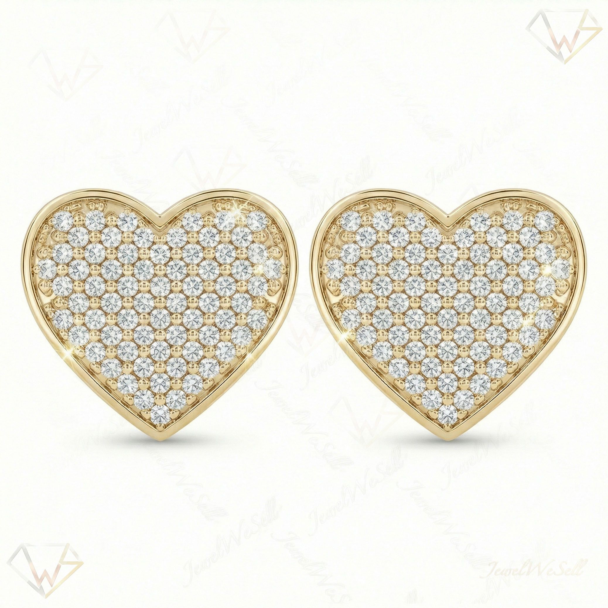 0.60 ct EF VS Lab Grown DIamond Micropave Earrings in 10k Yellow Gold 301883