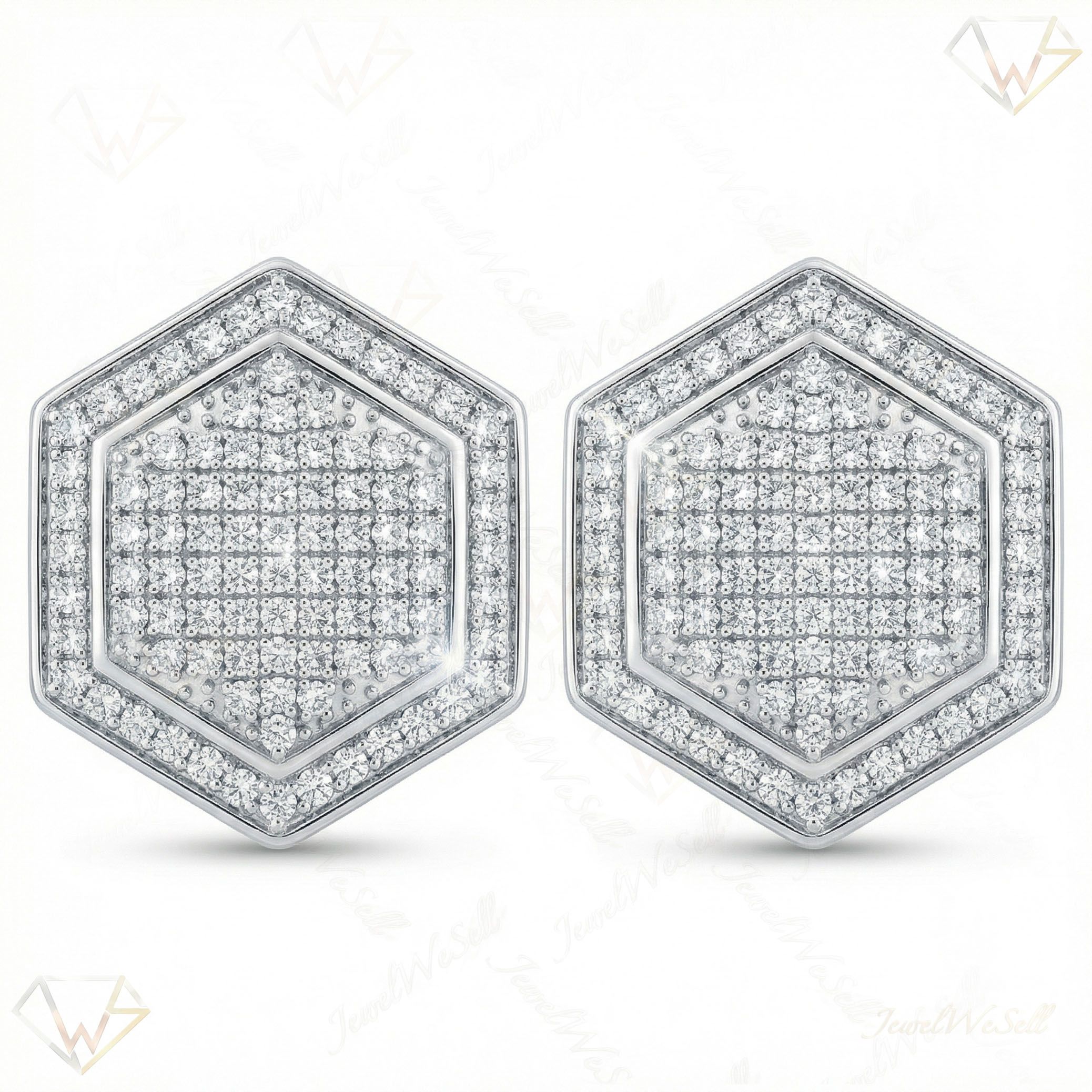 0.75 ct EF VS Lab Grown DIamond Micropave Earrings in 10k White Gold 301905