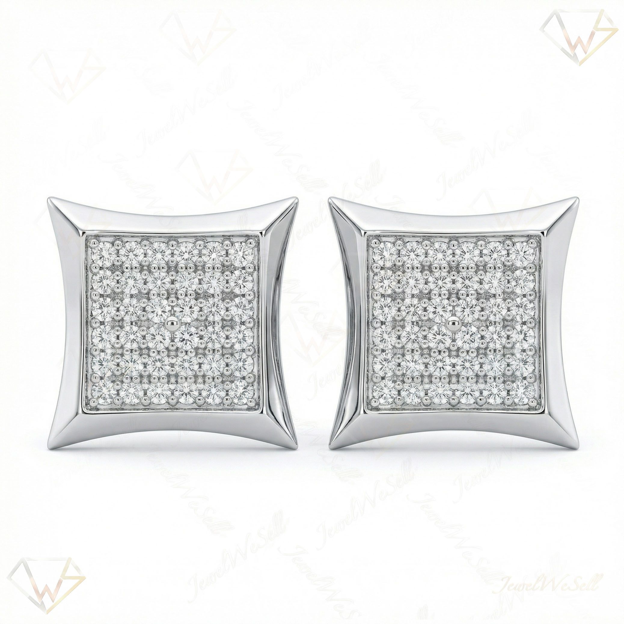 0.30 ct EF VS Moissanite Micropave Earrings in 925 Sterling Silver 301912