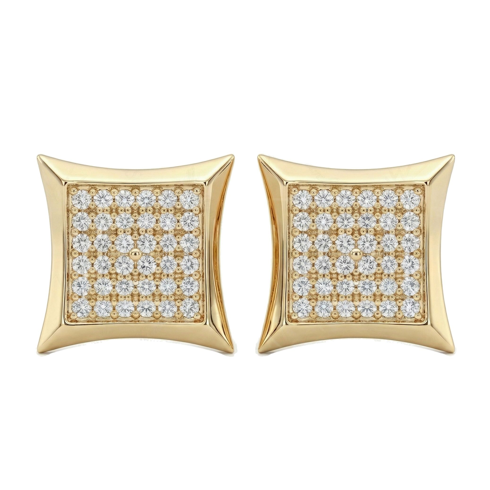 0.30 ct EF VS Lab Grown DIamond Micropave Earrings in 14k Yellow Gold 301912
