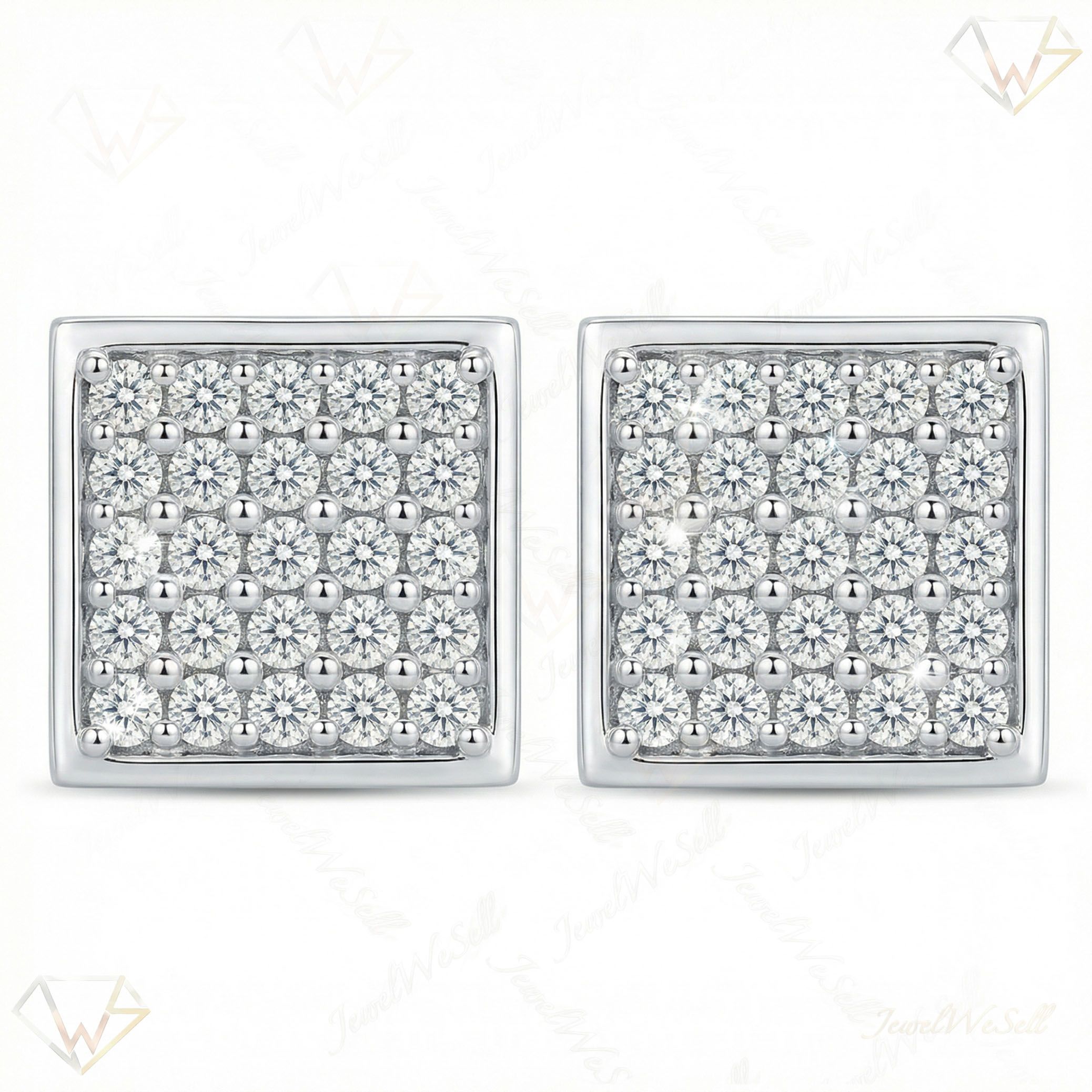 0.20 ct EF VS Lab Grown DIamond Micropave Earrings in 14k White Gold 301932