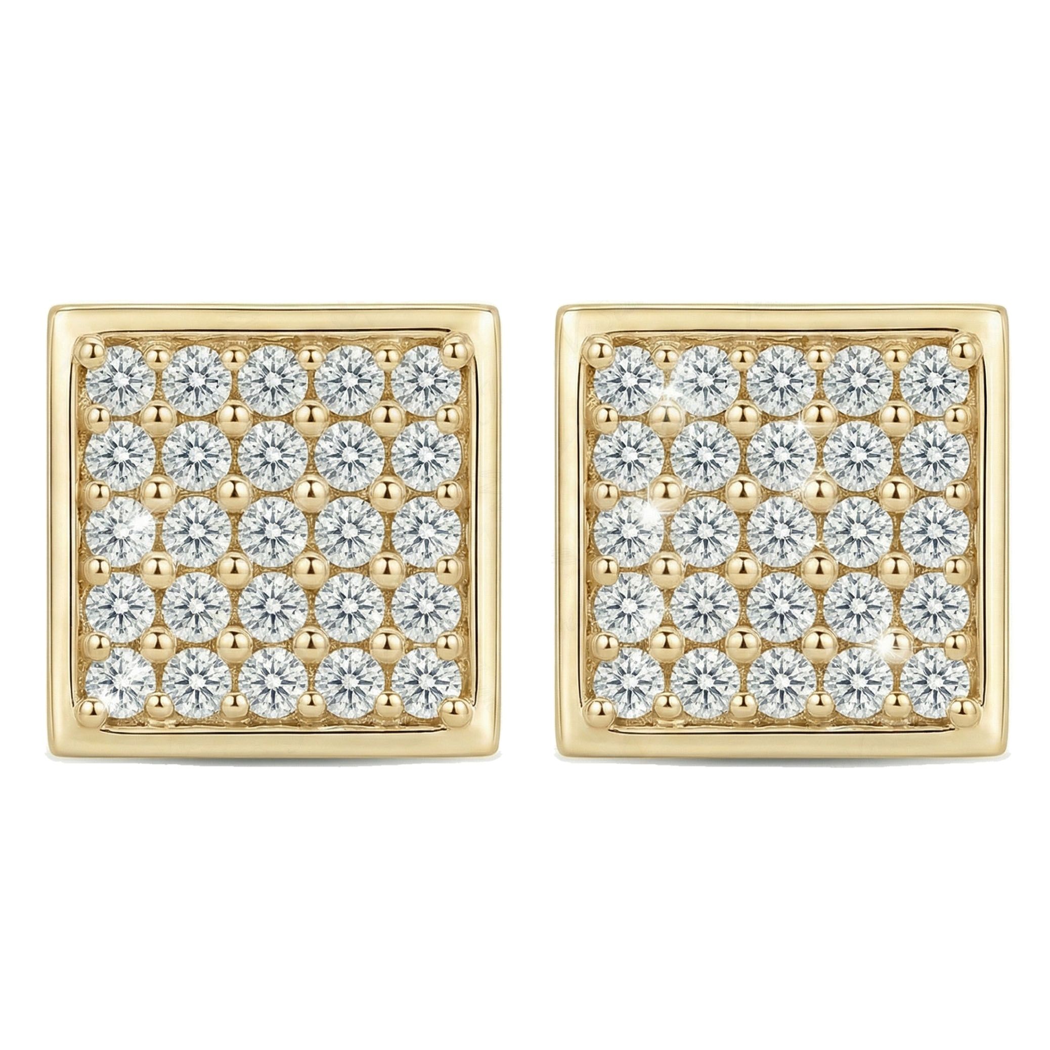 0.20 ct EF VS Lab Grown DIamond Micropave Earrings in 14k Yellow Gold 301932