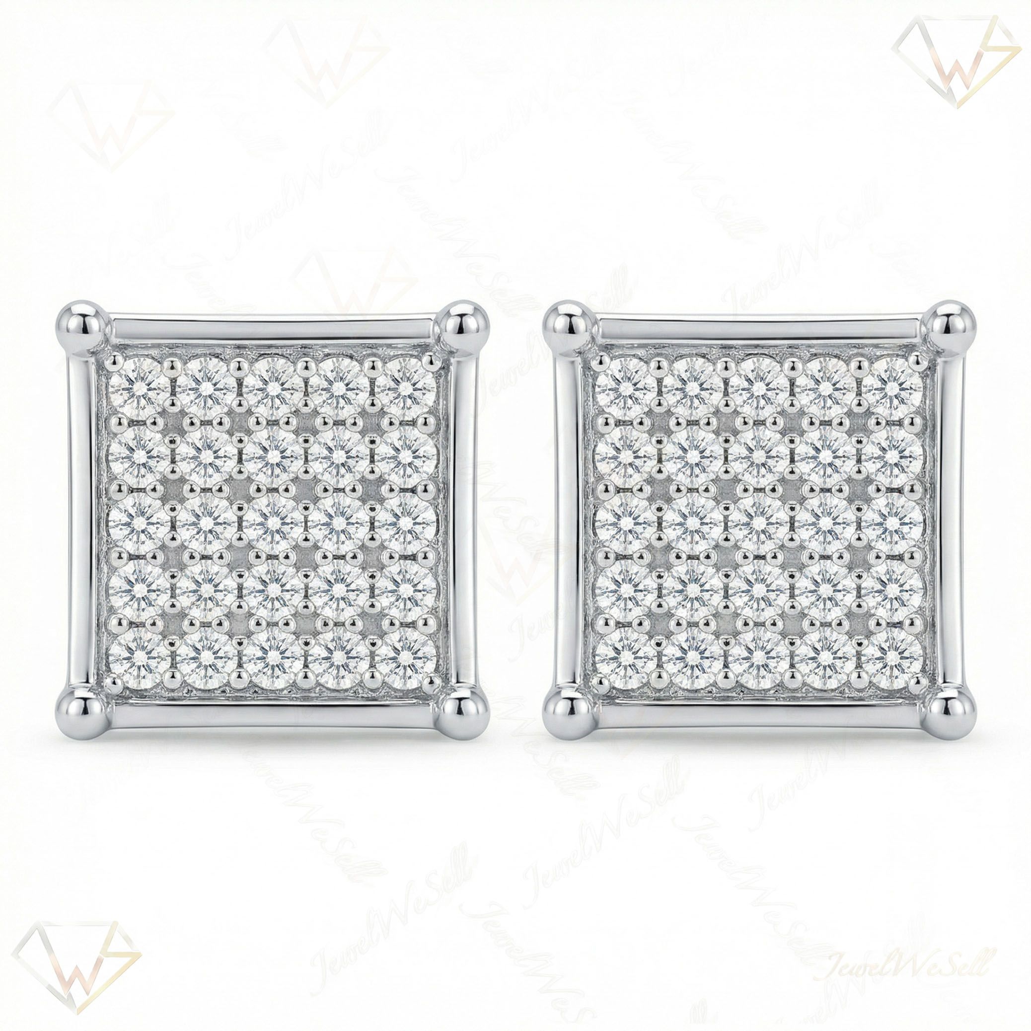 0.20 ct EF VS Moissanite Micropave Earrings in 925 Sterling Silver 301933
