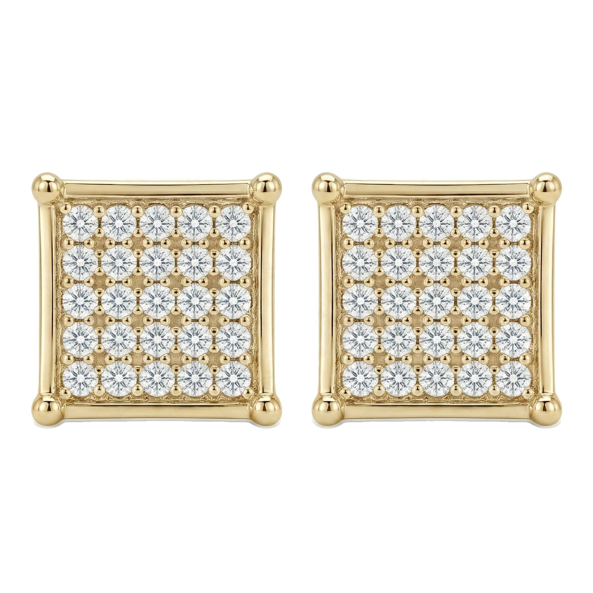 0.20 ct EF VS Lab Grown DIamond Micropave Earrings in 10k Yellow Gold 301933