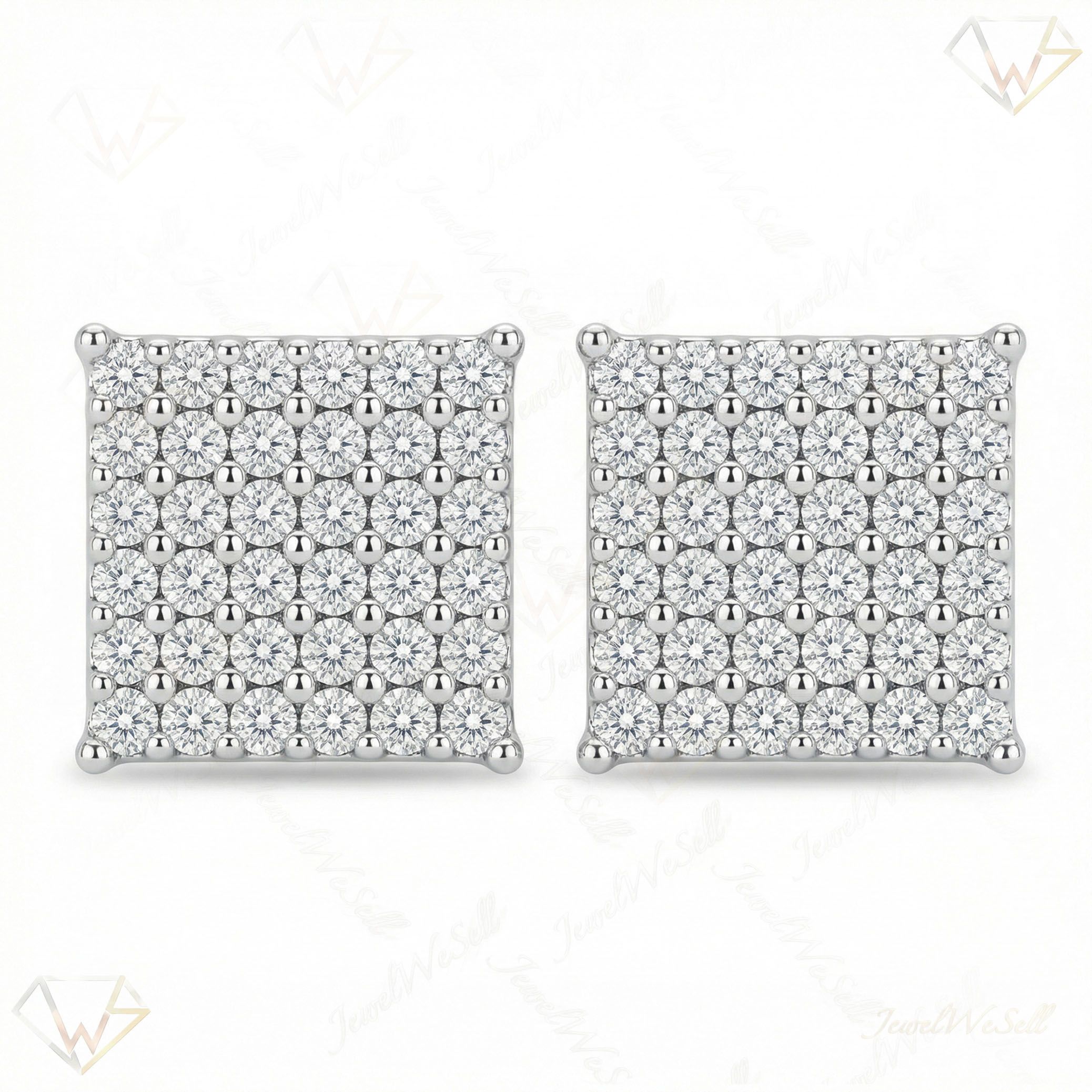 0.30 ct EF VS Moissanite Micropave Earrings in 925 Sterling Silver 301934