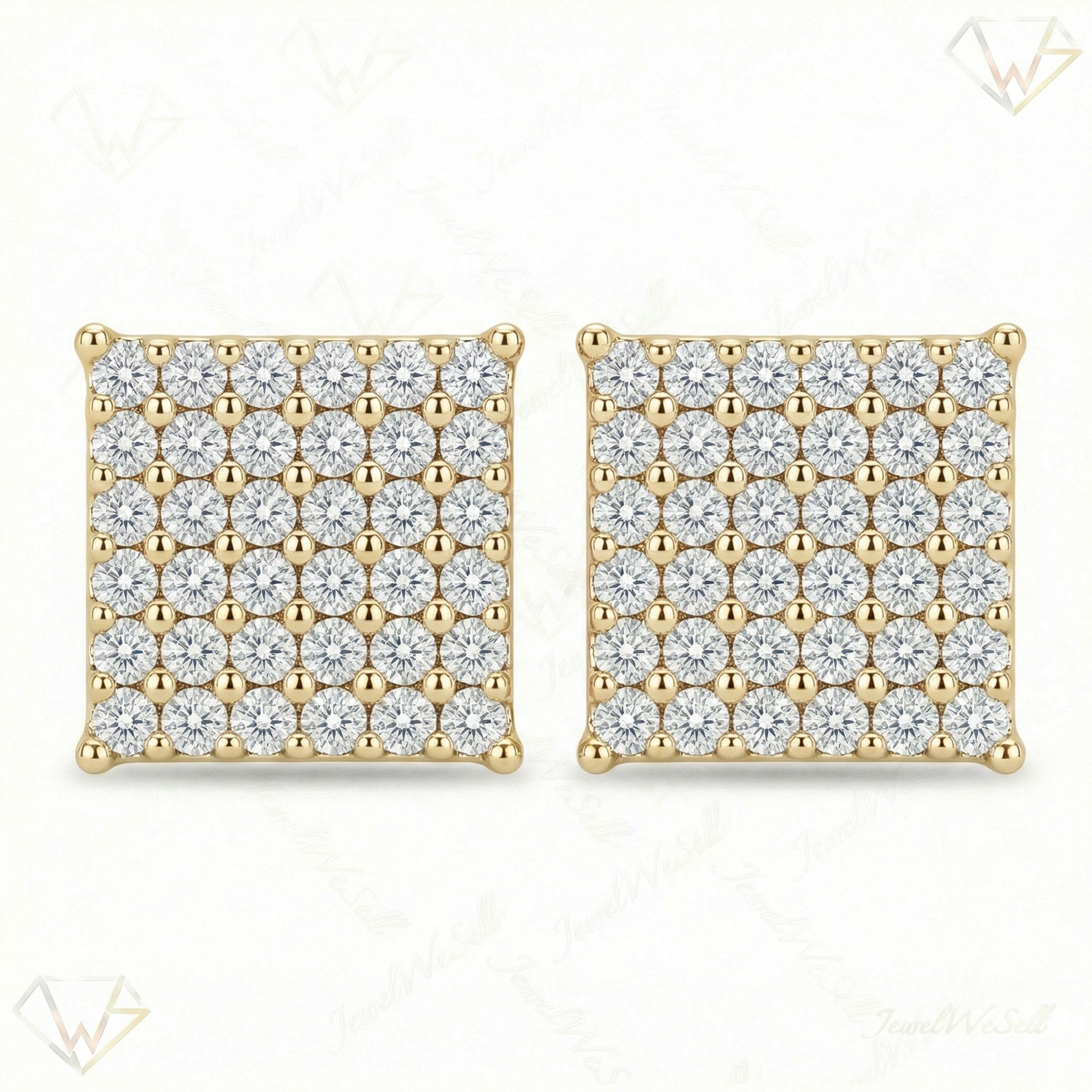 0.30 ct EF VS Lab Grown DIamond Micropave Earrings in 10k Yellow Gold 301934