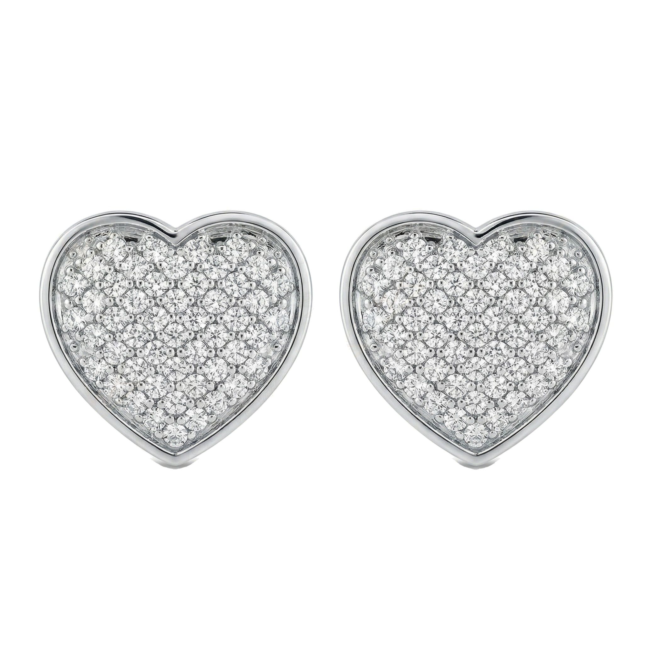 0.40 ct EF VS Moissanite Micropave Earrings in 925 Sterling Silver 301941