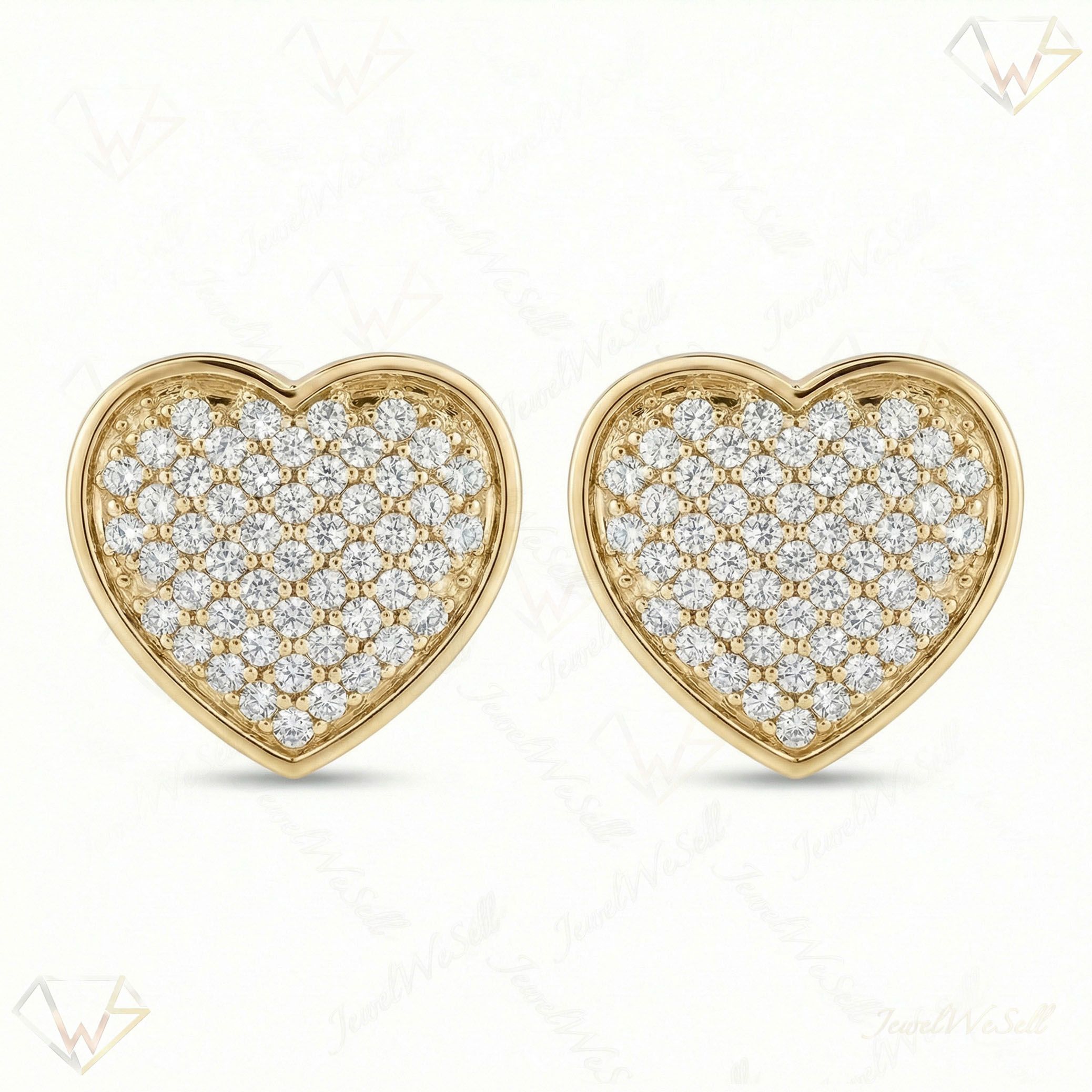 0.40 ct EF VS Lab Grown DIamond Micropave Earrings in 10k Yellow Gold 301941