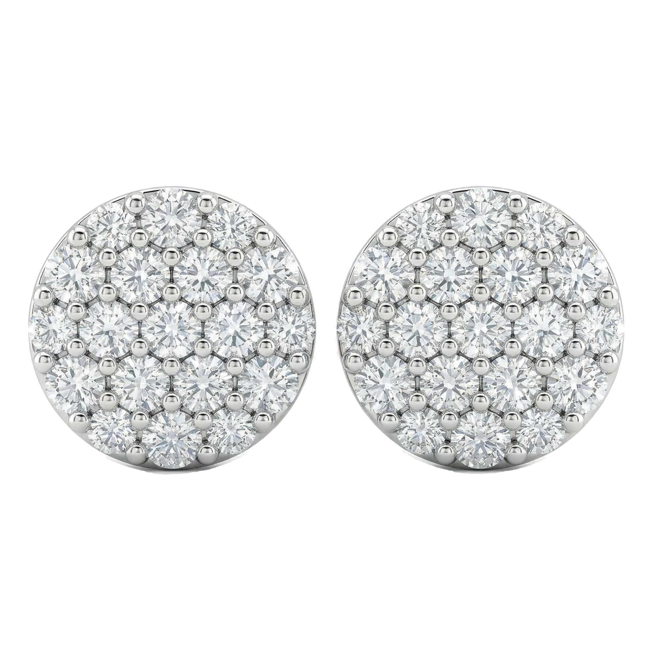 1.05 ct EF VS Lab Grown DIamond Micropave Earrings in 10k White Gold 301946