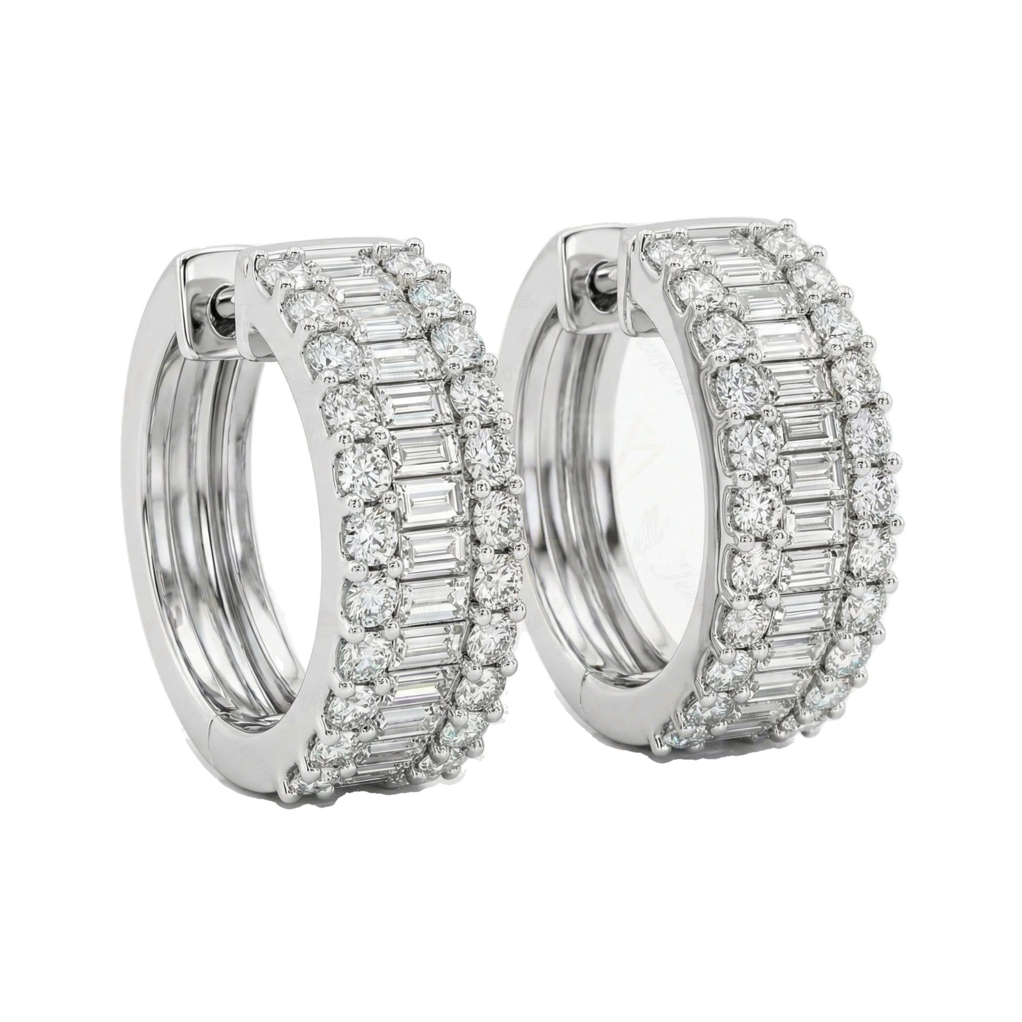 1.25 ct EF VS Lab Grown DIamond Huggies Earrings in 10k White Gold 301966
