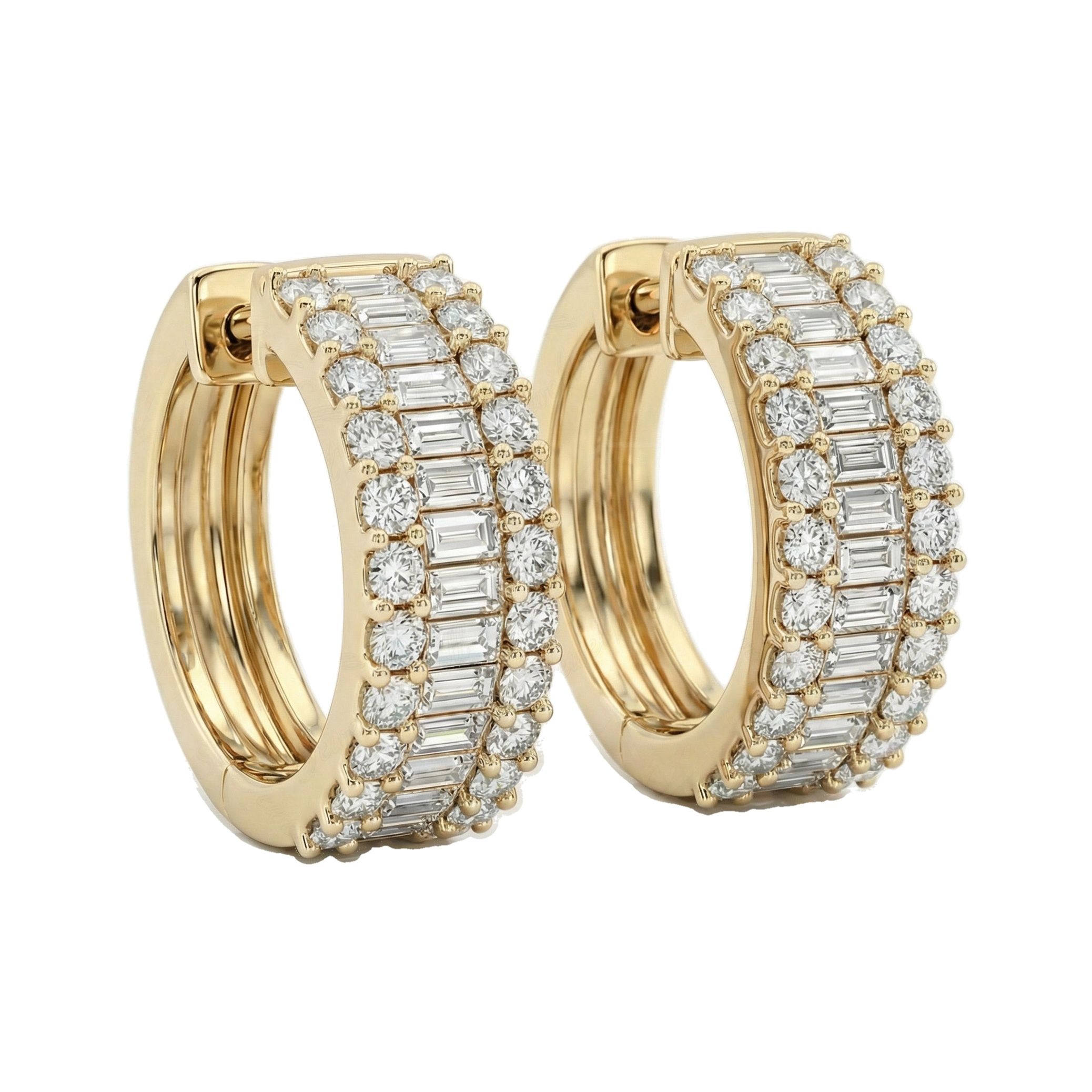 1.25 ct EF VS Lab Grown DIamond Huggies Earrings in 10k Yellow Gold 301966