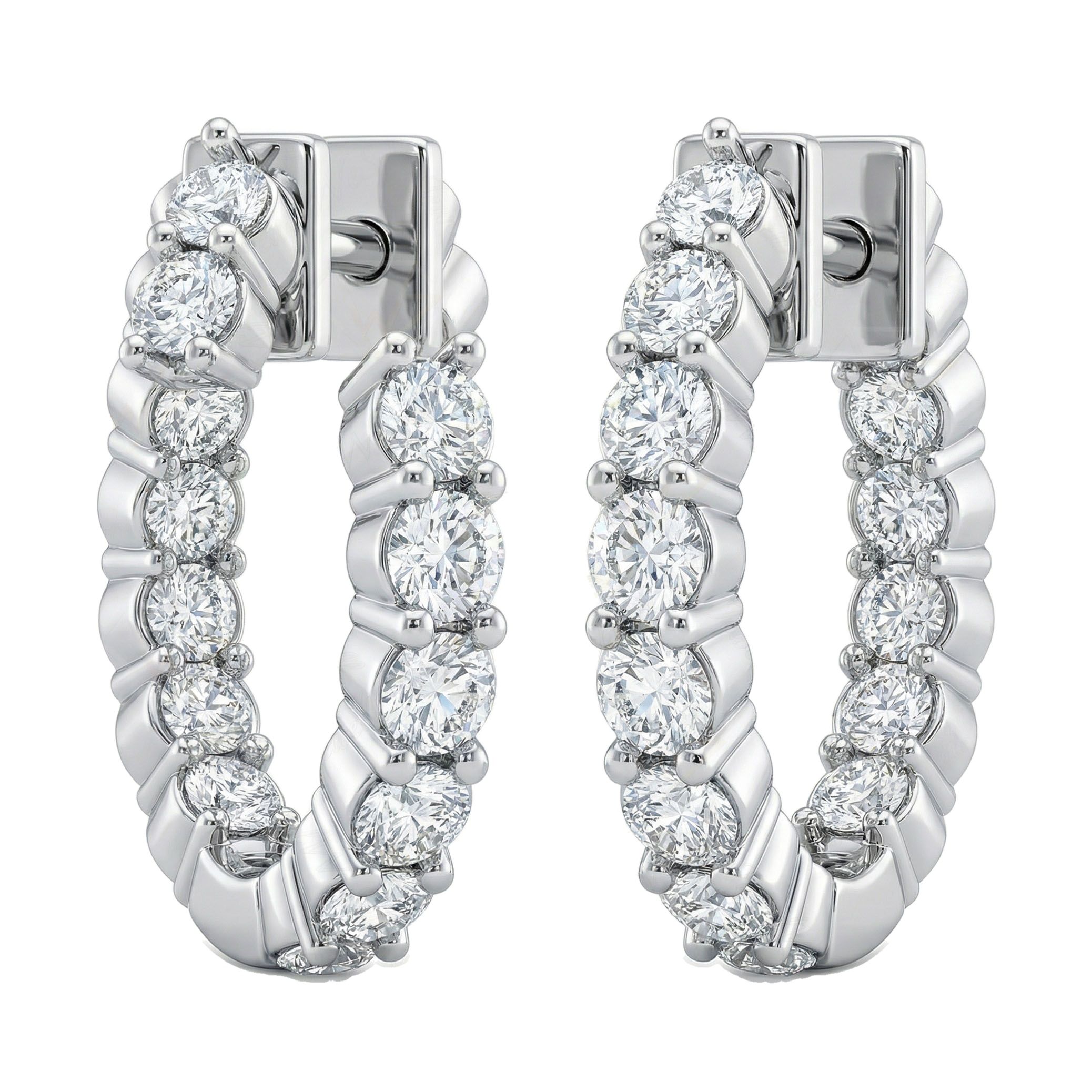 0.50 ct EF VS Lab Grown DIamond Hoops Earrings in 10k White Gold 302761