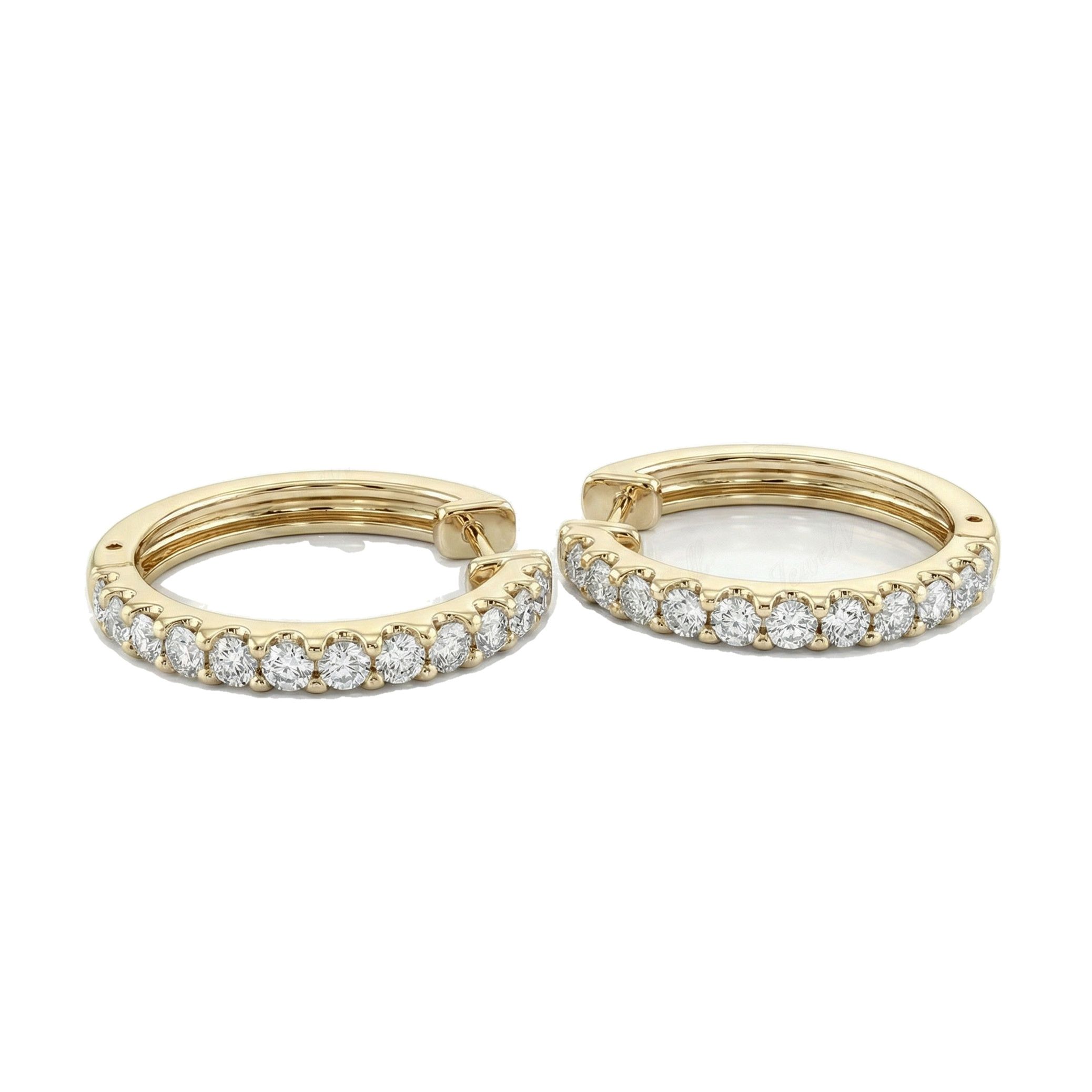 0.90 ct EF VS Lab Grown DIamond Hoops Earrings in 10k Yellow Gold 302772