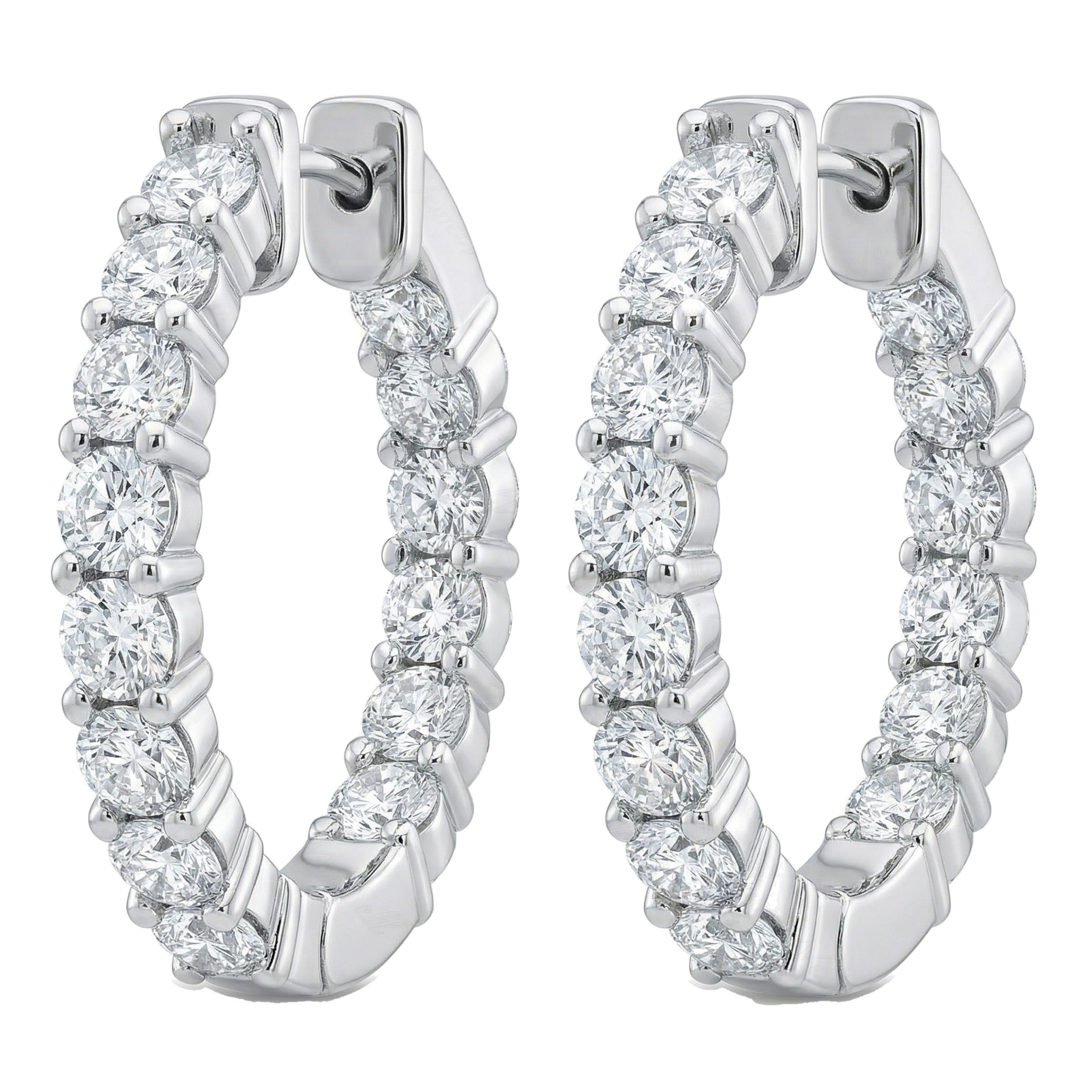 4.40 ct EF VS Moissanite Hoops Earrings in 925 Sterling Silver 302804