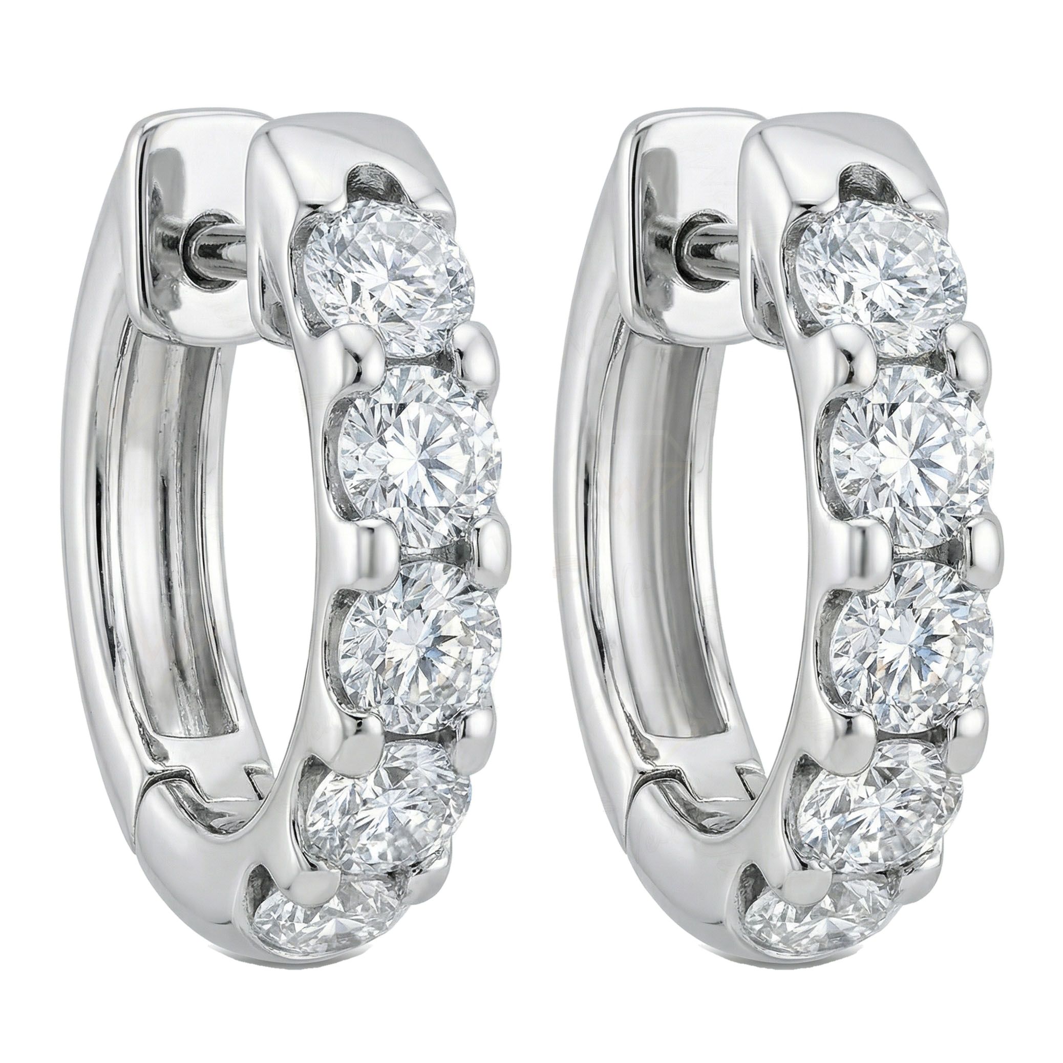 0.90 ct EF VS Moissanite Huggies Earrings in 925 Sterling Silver 302805