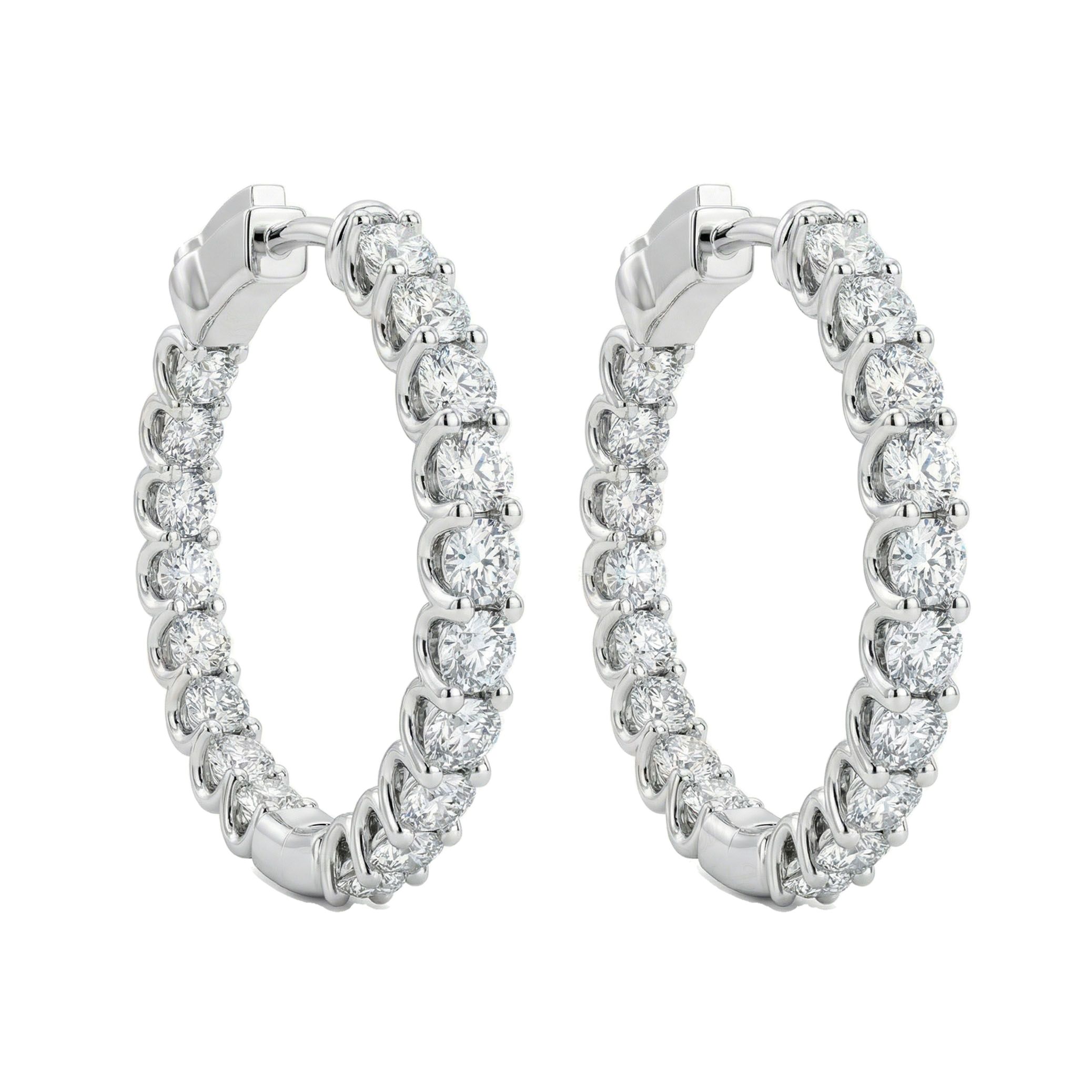 10.25 ct EF VS Moissanite Hoops Earrings in 925 Sterling Silver 302809