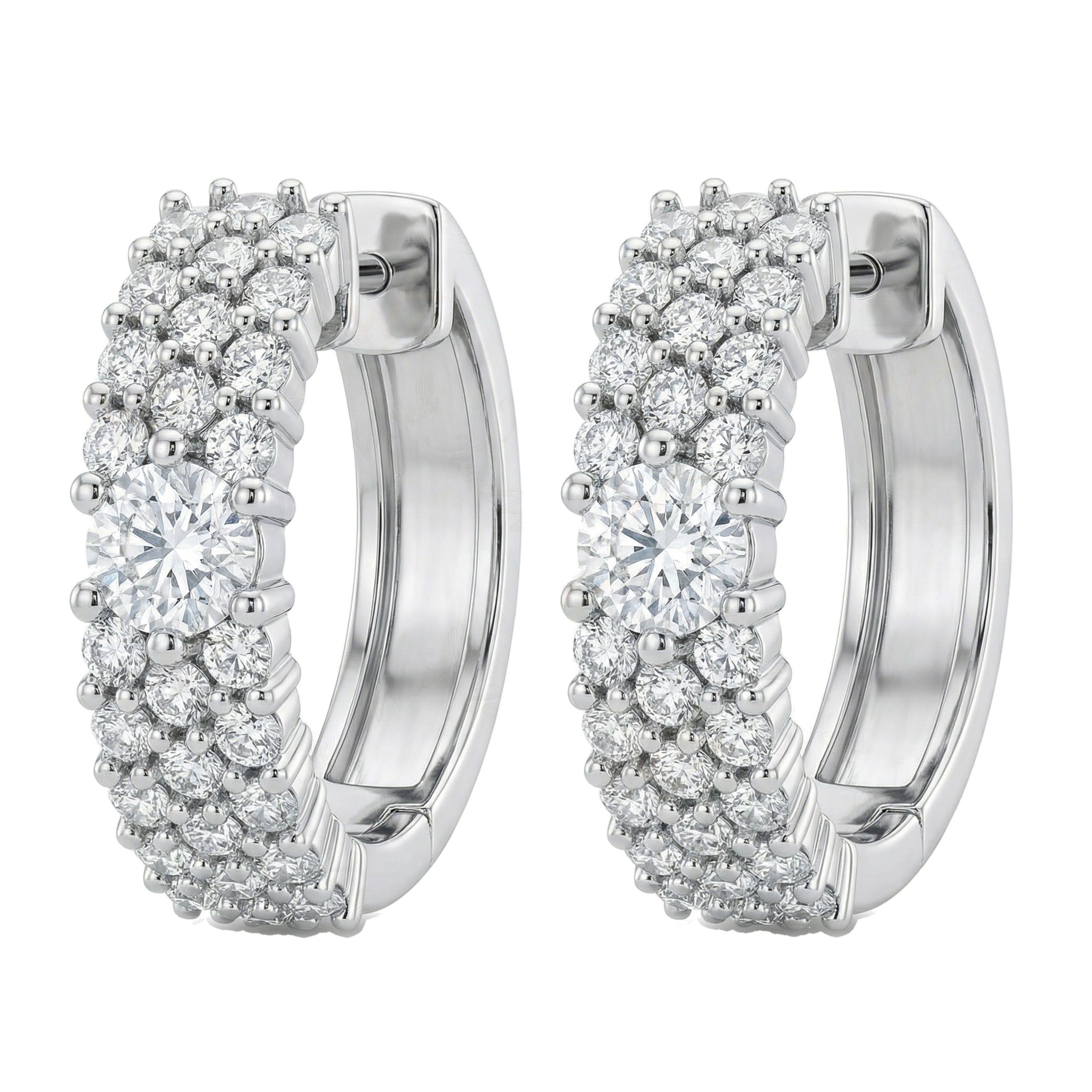 1.00 ct EF VS Moissanite Huggies Earrings in 925 Sterling Silver 302815
