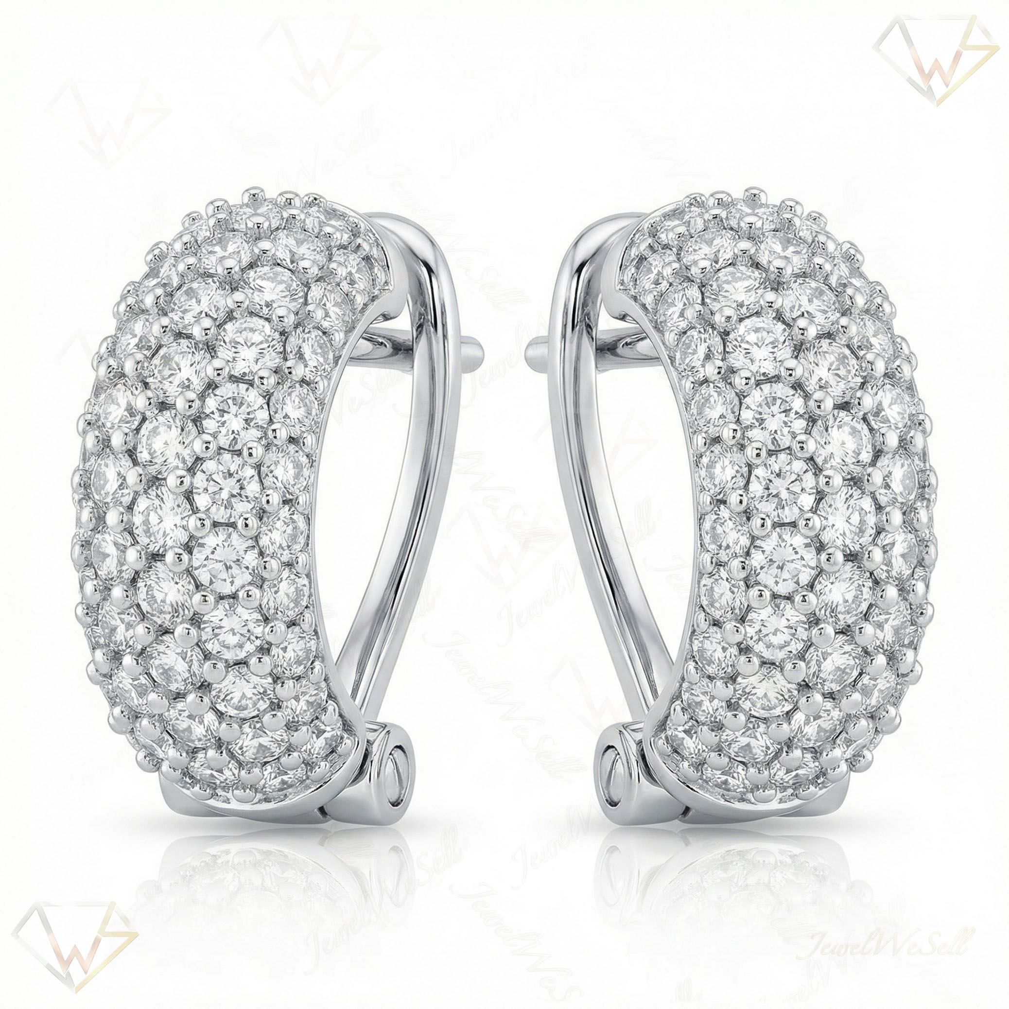 1.95 ct EF VS Lab Grown DIamond Huggies Earrings in 10k White Gold 330760