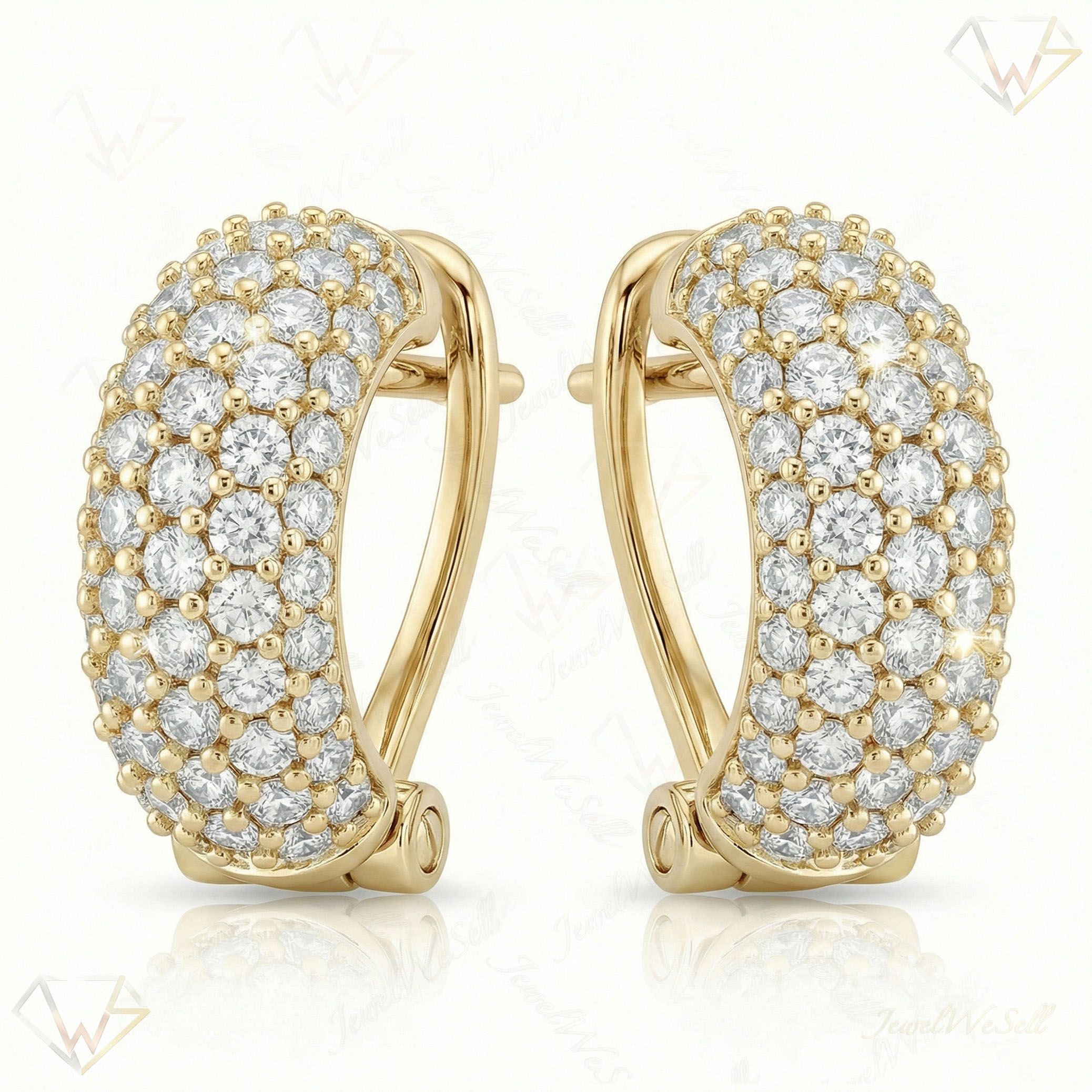 1.95 ct EF VS Lab Grown DIamond Huggies Earrings in 10k Yellow Gold 330760