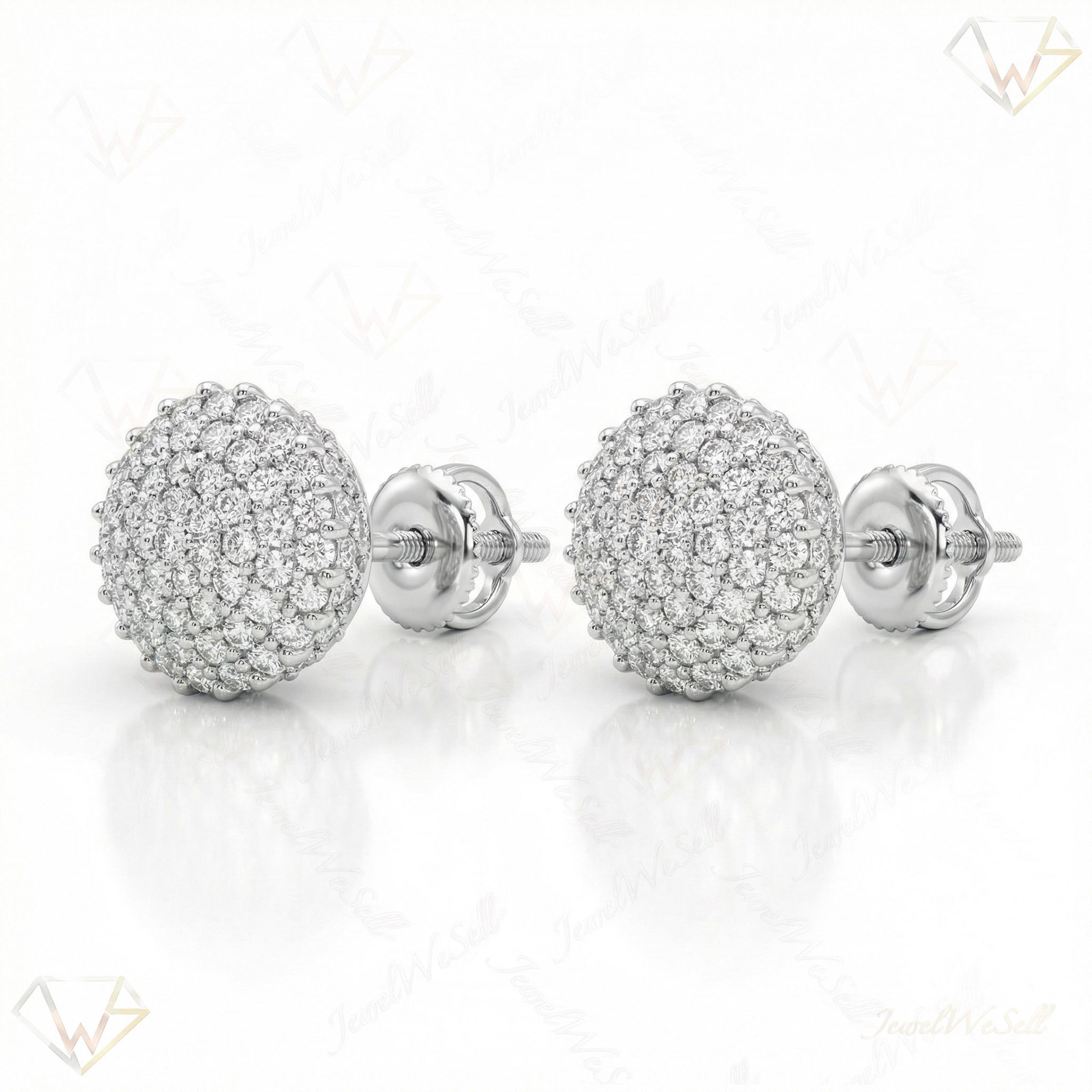 1.50 ct EF VS Moissanite Micropave Earrings in 925 Sterling Silver 330764