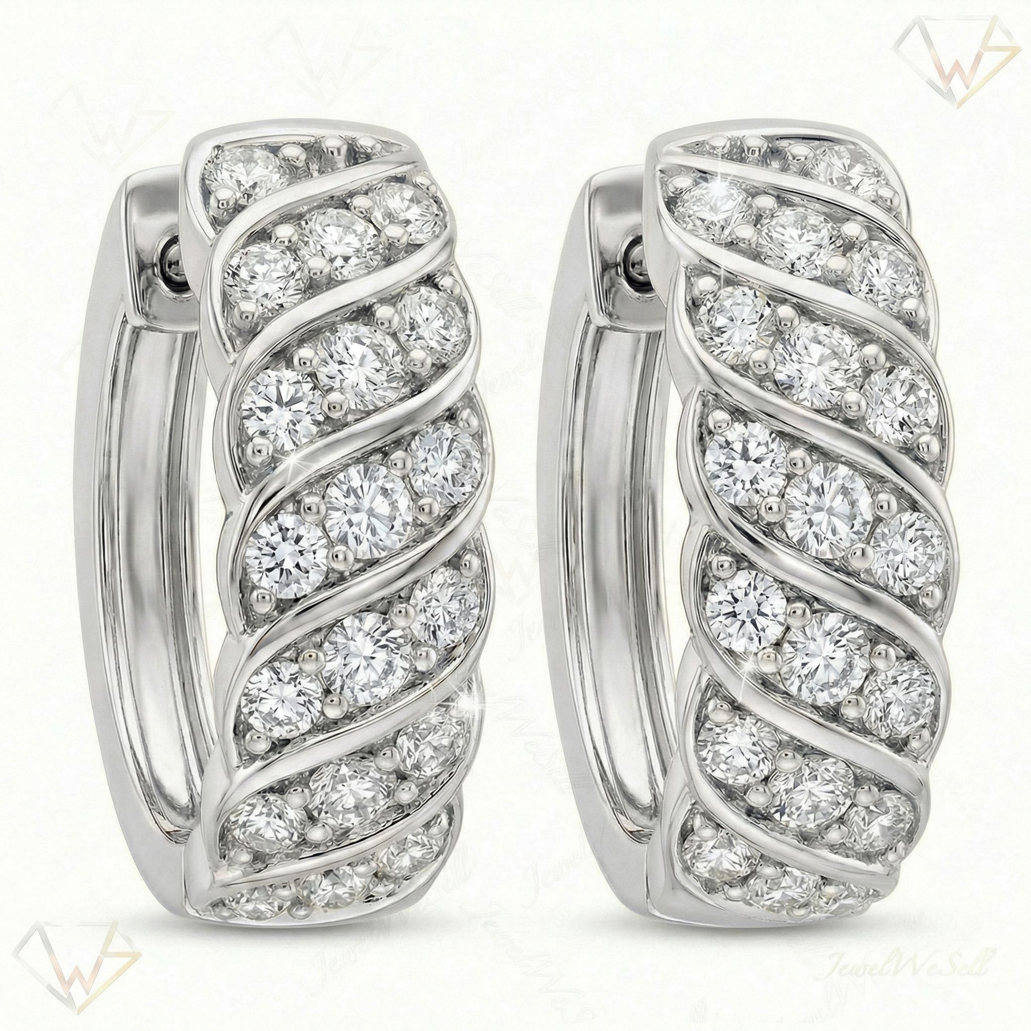 0.60 ct EF VS Moissanite Huggies Earrings in 925 Sterling Silver 330823