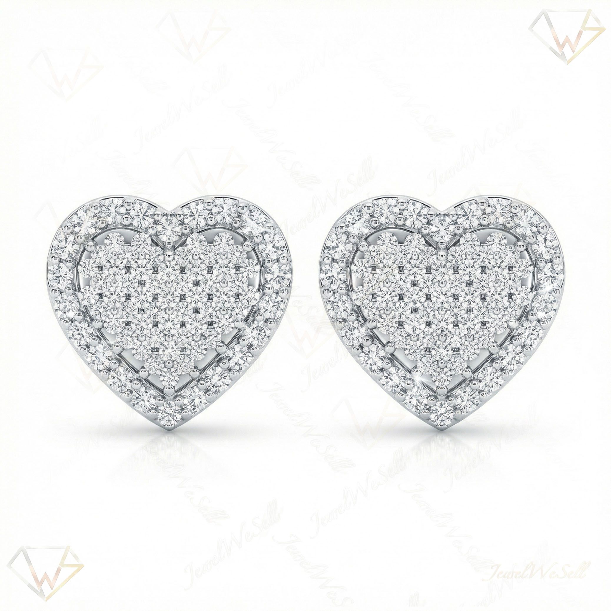 0.85 ct EF VS Lab Grown DIamond Micropave Earrings in 10k White Gold 330946