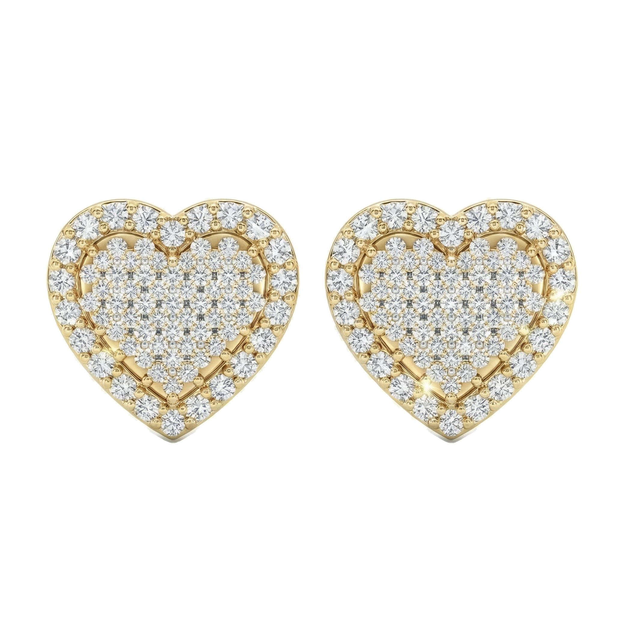 0.85 ct EF VS Lab Grown DIamond Micropave Earrings in 10k Yellow Gold 330946