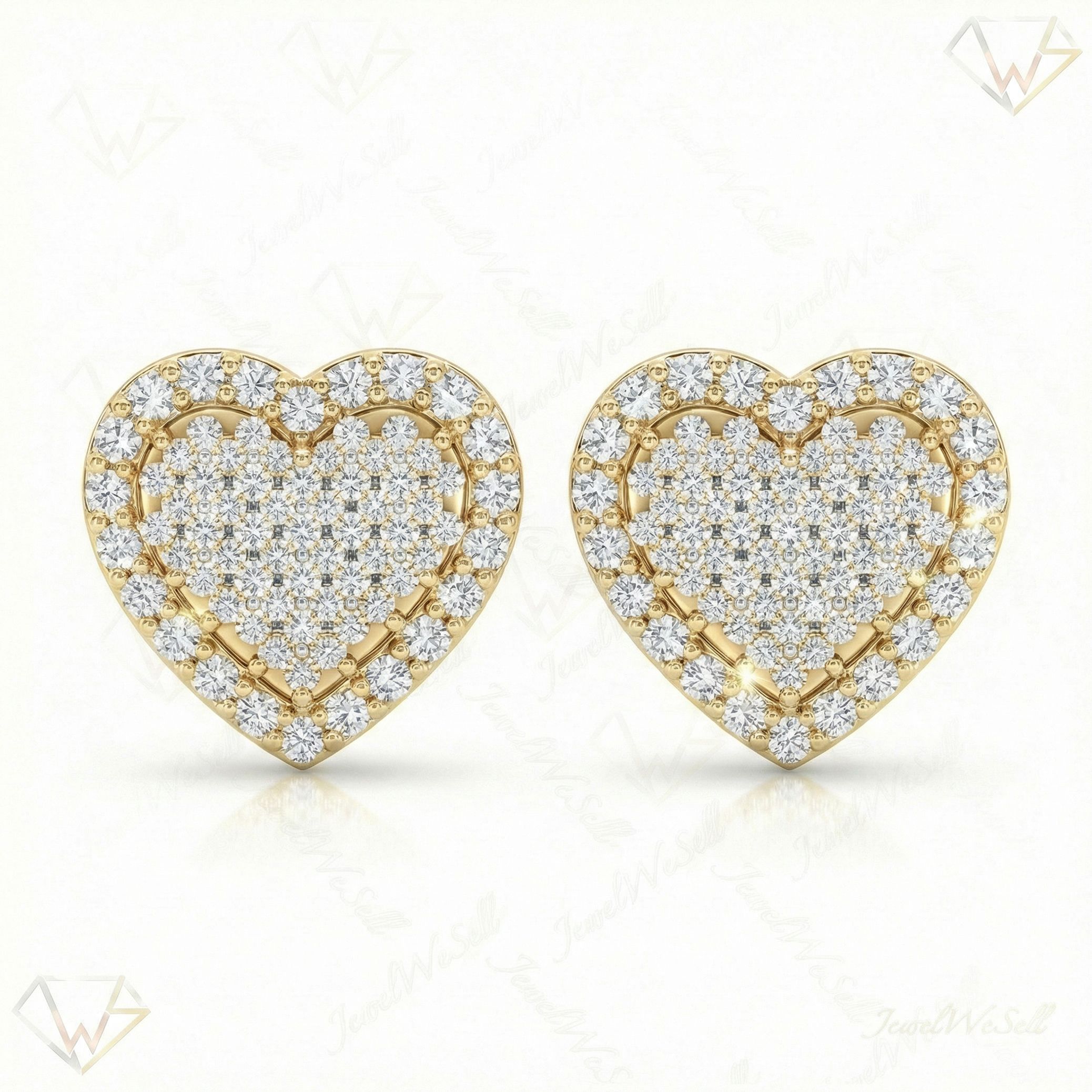 0.85 ct EF VS Lab Grown DIamond Micropave Earrings in 14k Yellow Gold 330946